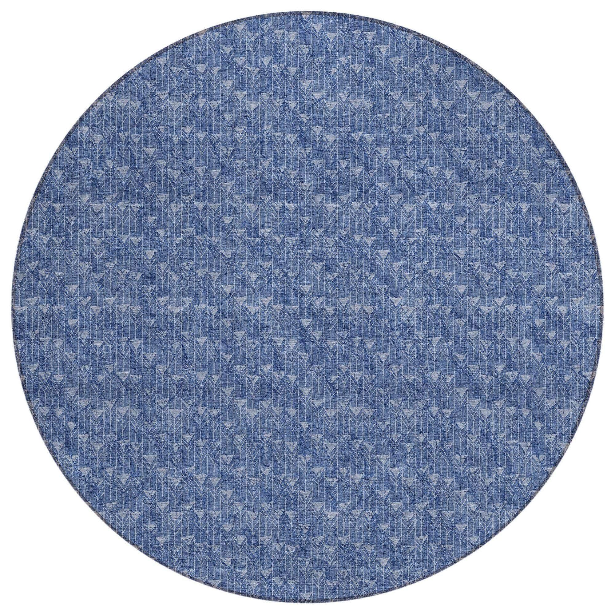 Machine Made ACN514 Navy Blue Rugs