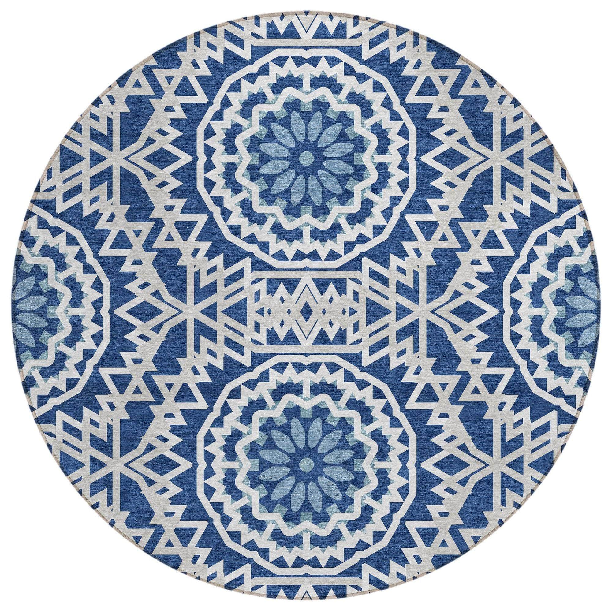 Machine Made ACN619 Navy Blue Rugs