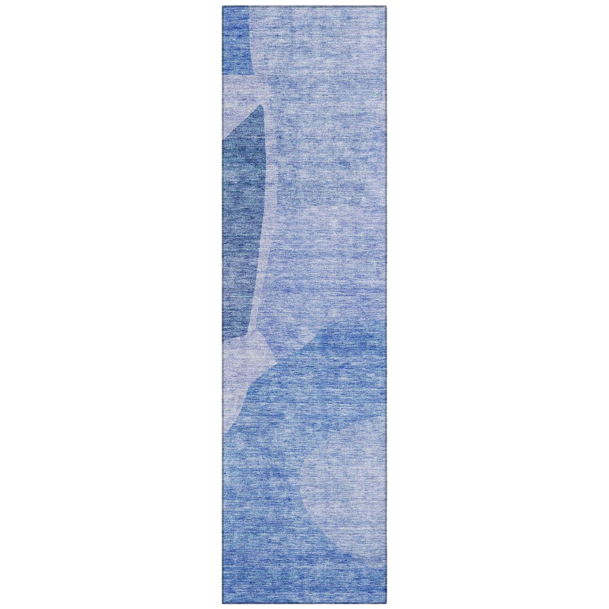Machine Washable Navy Blue Rug - Indoor / Outdoor - Kids / Pet Friendly Abstract Print Rug