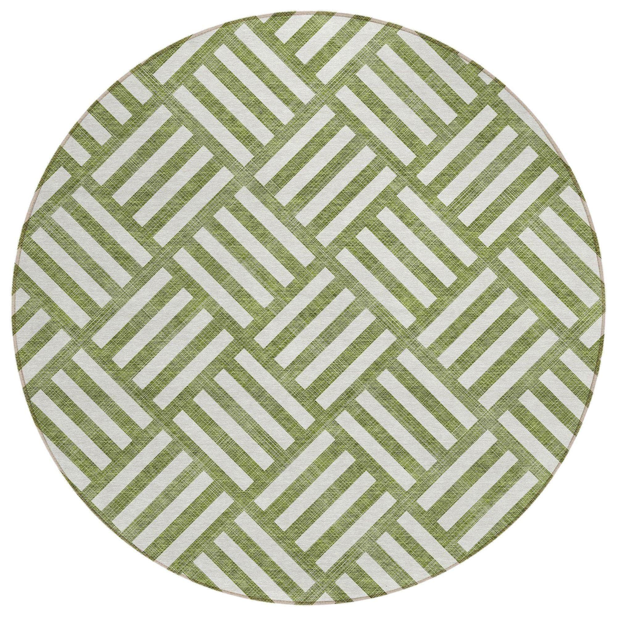 Machine Made ACN620 Olive Green Rugs