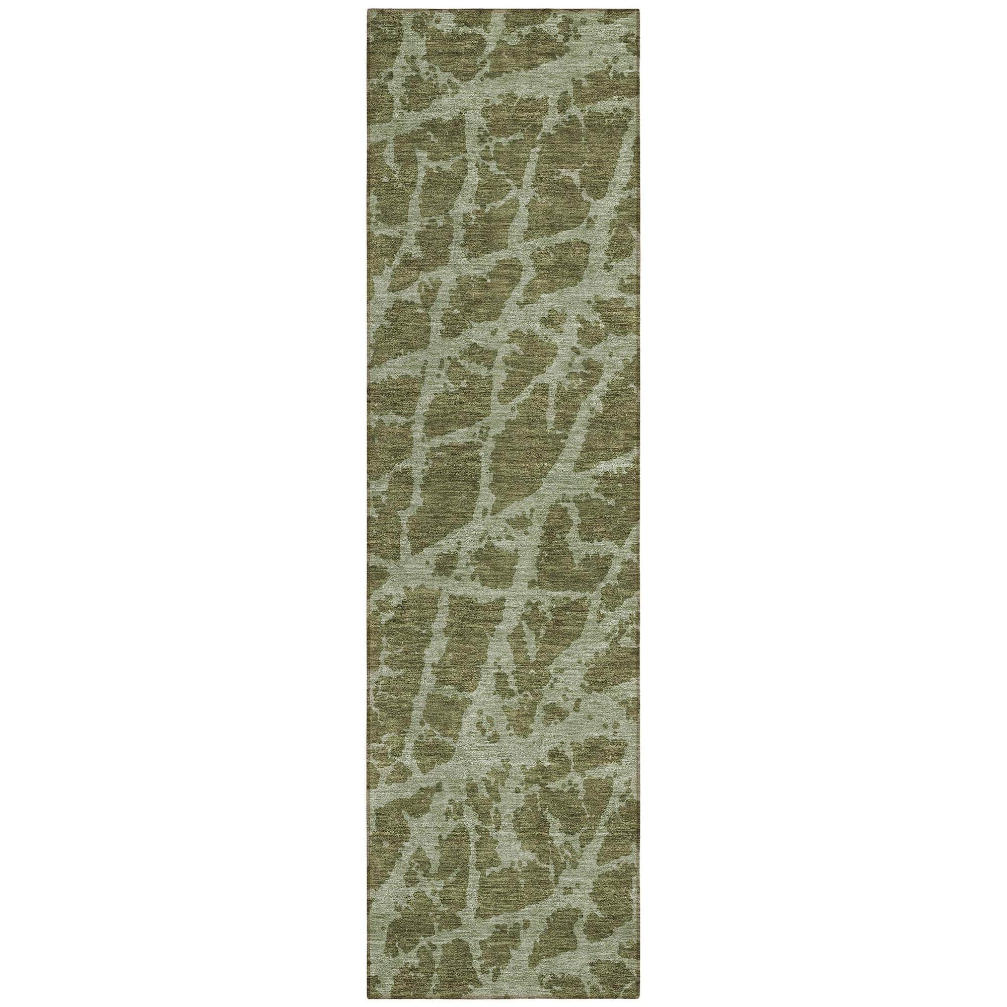 Machine Made ACN501 Olive Green Rugs