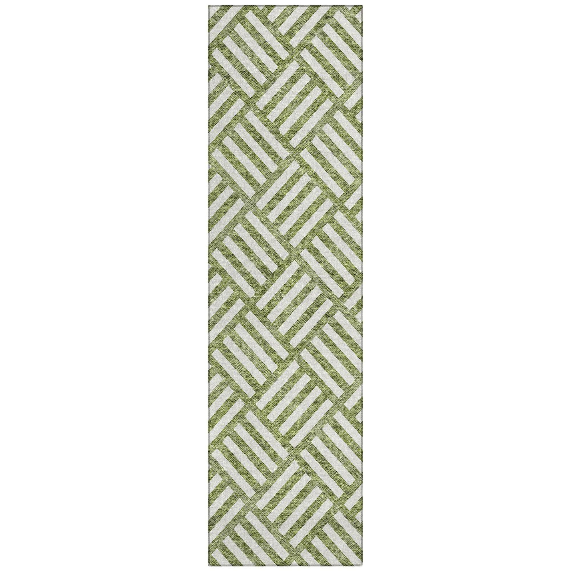 Machine Made ACN620 Olive Green Rugs