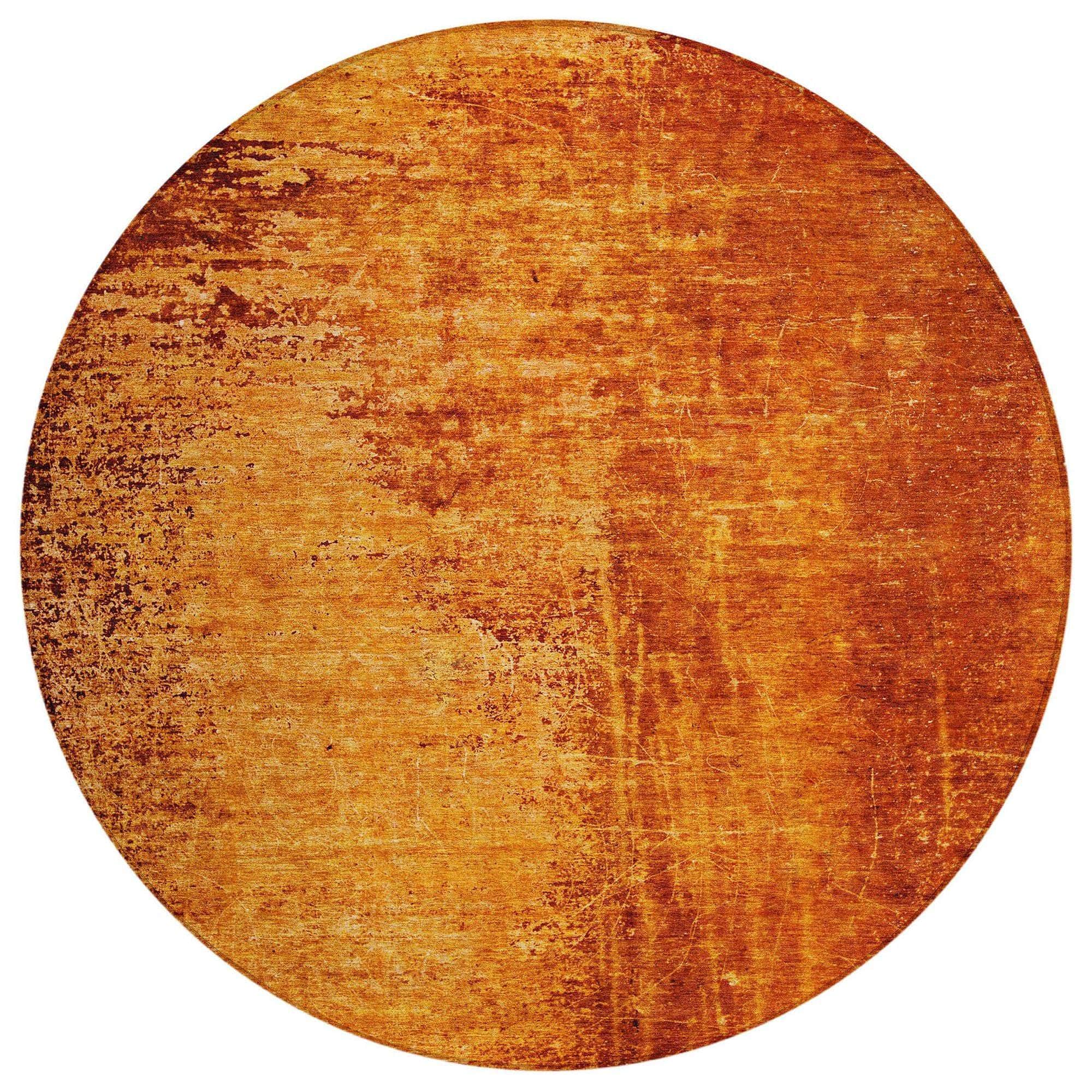 Machine Washable Paprika Orange Rug - Indoor / Outdoor - Kids / Pet Friendly Organic Print Rug