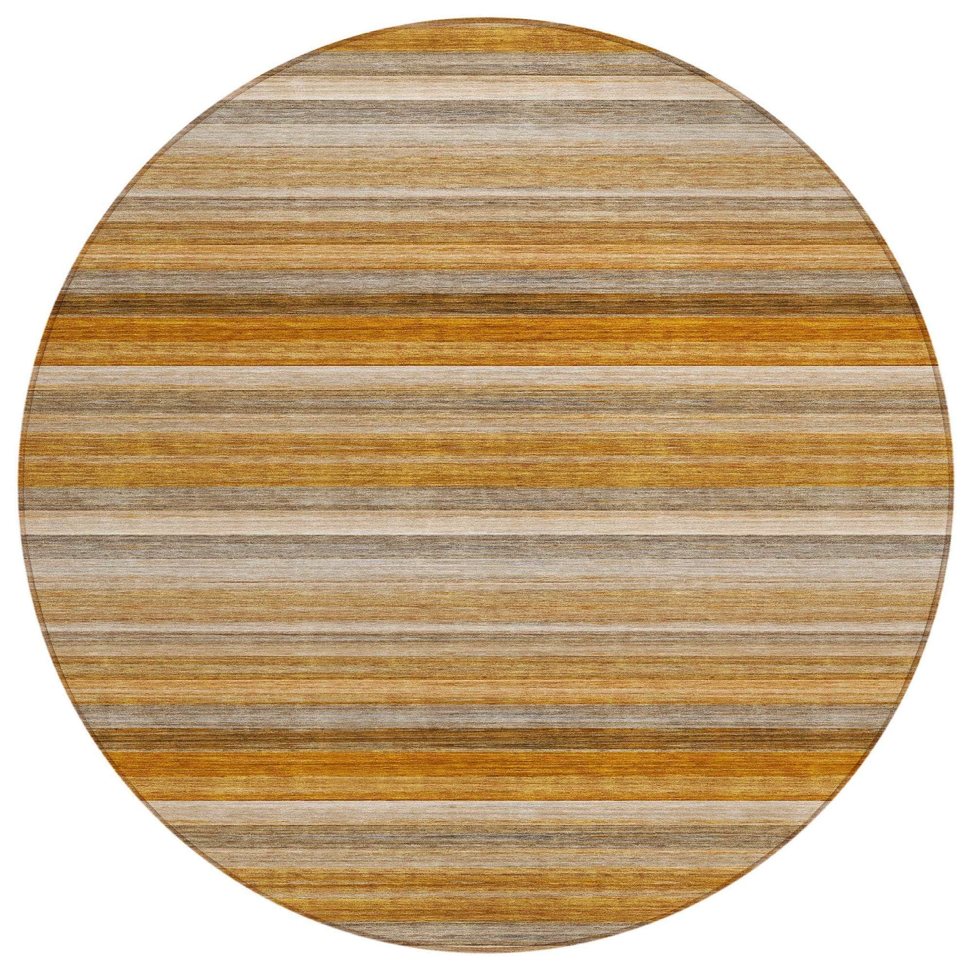 Machine Washable Paprika Orange Rug - Indoor / Outdoor - Kids / Pet Friendly Stripes Print Rug
