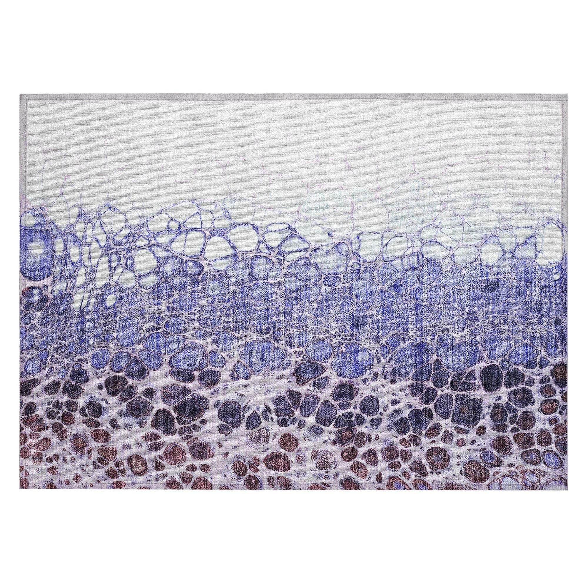 Machine Washable Purple Rug - Indoor / Outdoor - Kids / Pet Friendly Abstract Print Rug