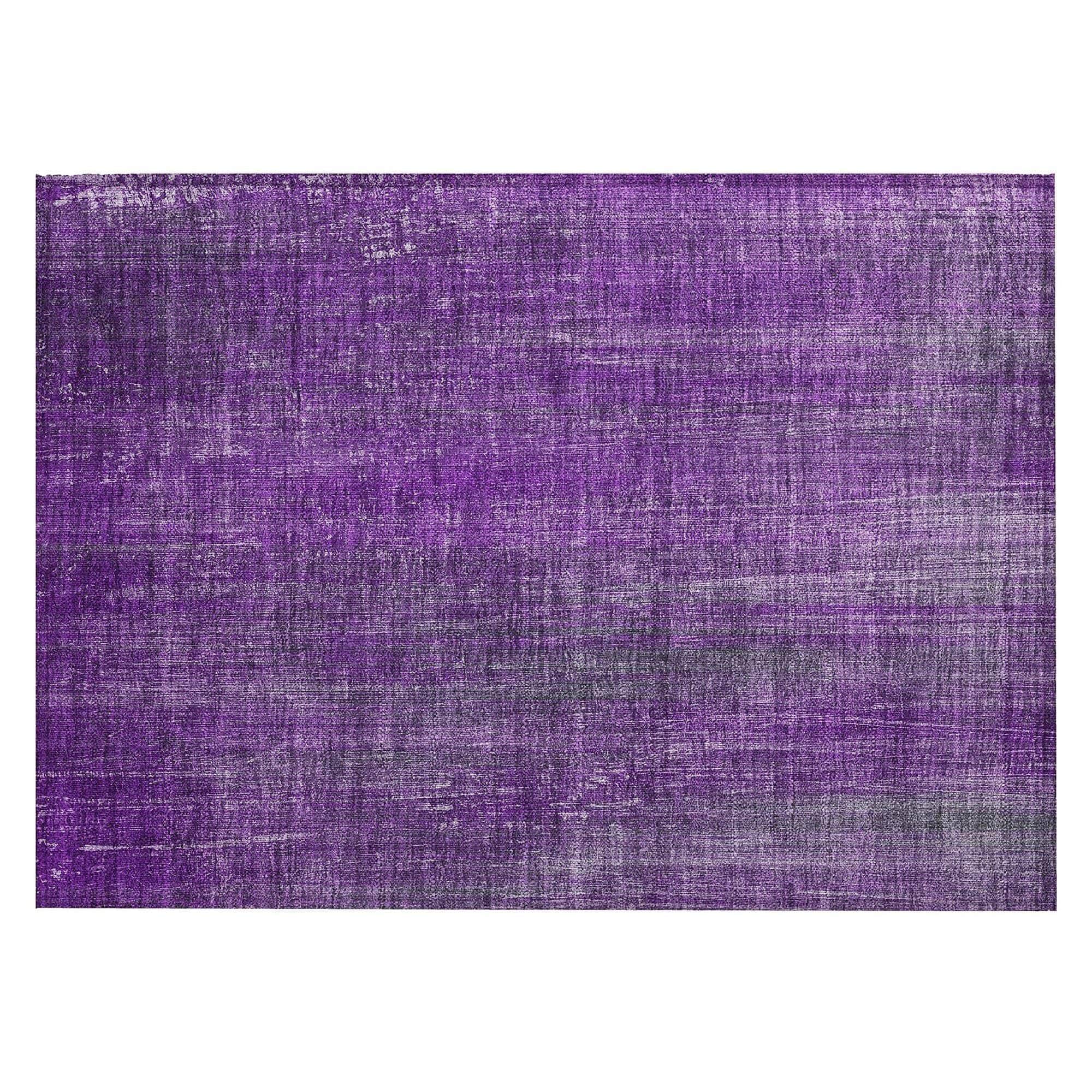 Machine Washable Purple Rug - Indoor / Outdoor - Kids / Pet Friendly Striped Print Rug