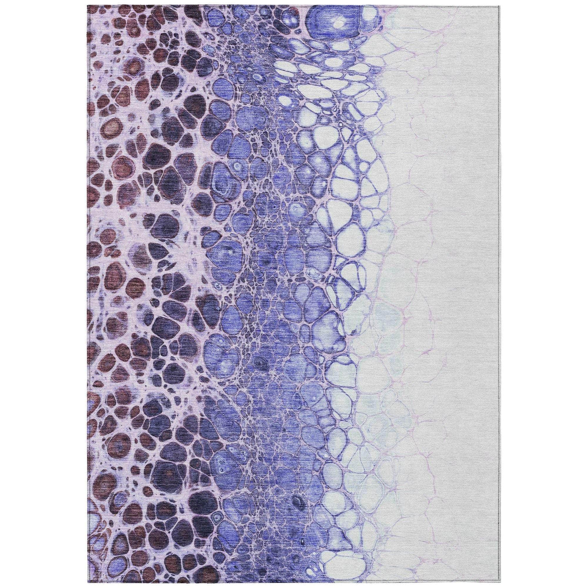 Machine Washable Purple Rug - Indoor / Outdoor - Kids / Pet Friendly Abstract Print Rug