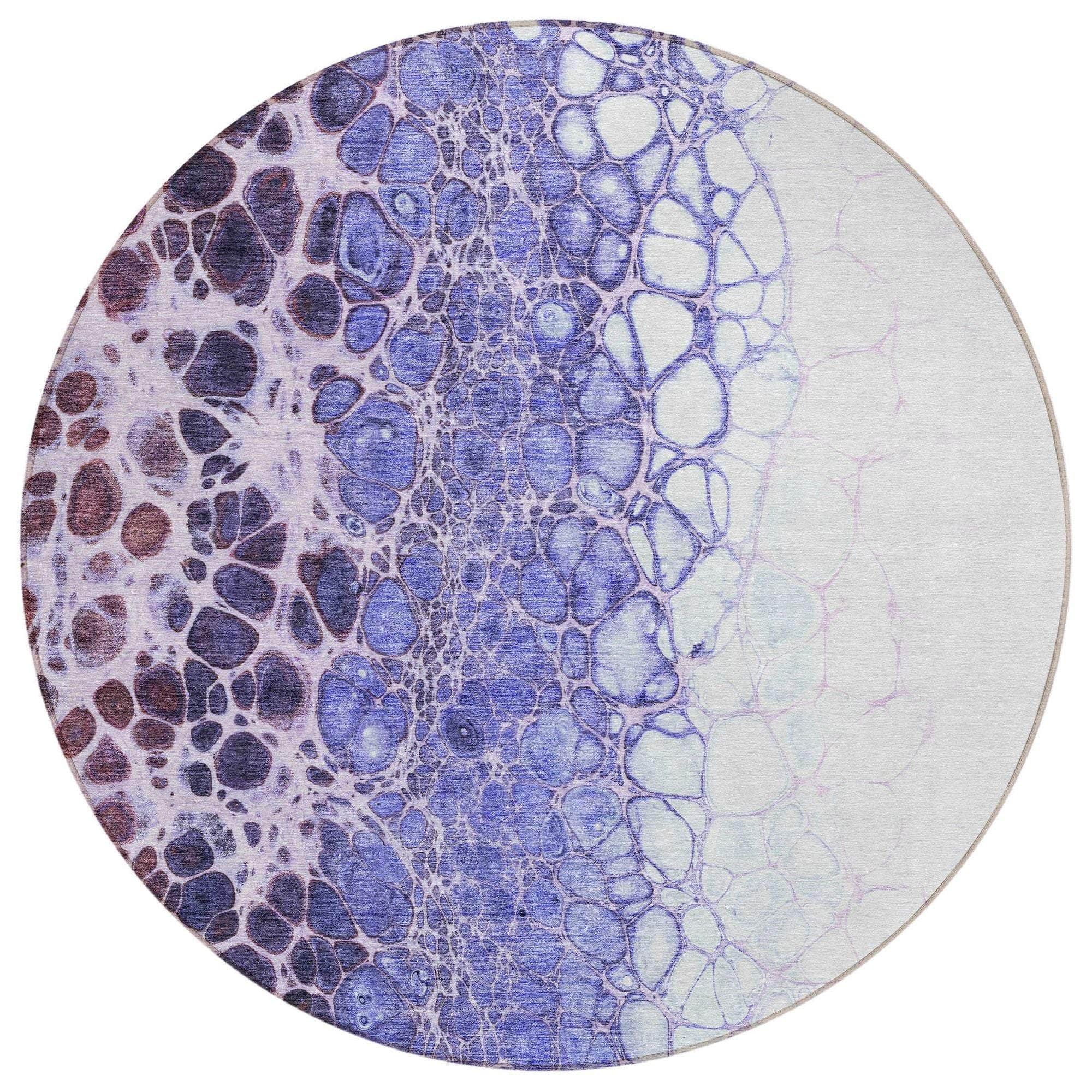 Machine Washable Purple Rug - Indoor / Outdoor - Kids / Pet Friendly Abstract Print Rug