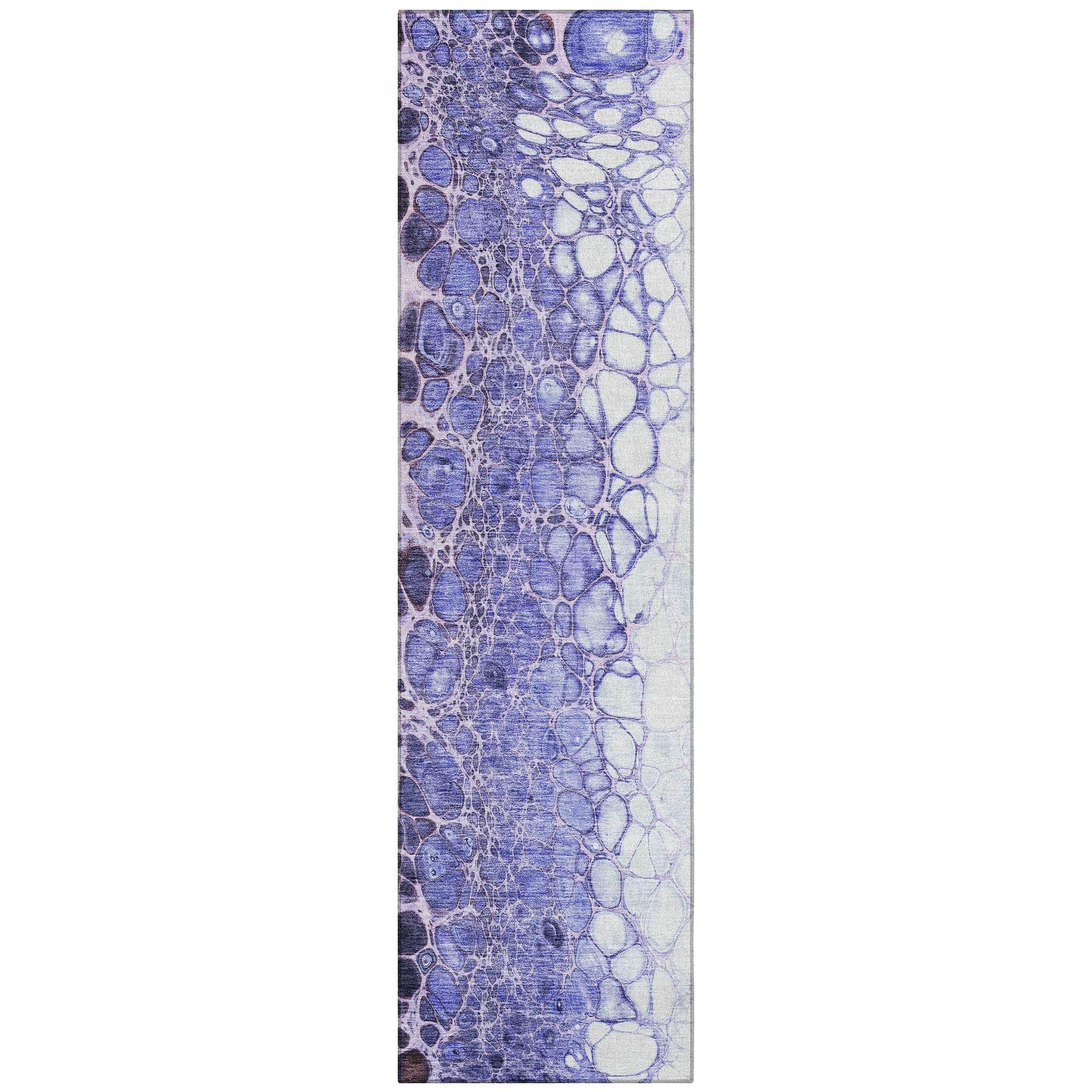 Machine Washable Purple Rug - Indoor / Outdoor - Kids / Pet Friendly Abstract Print Rug