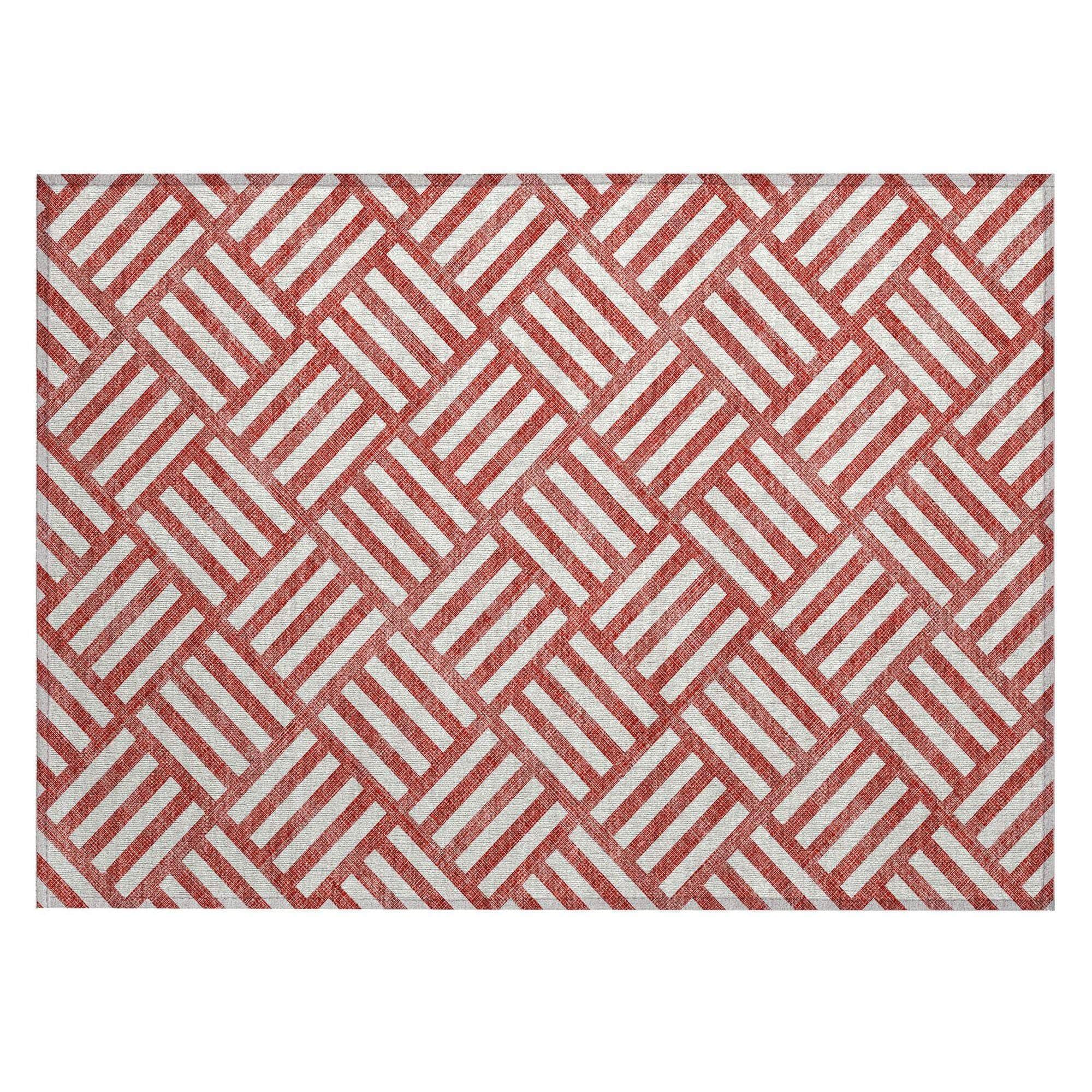 Machine Made ACN620 Red Rugs