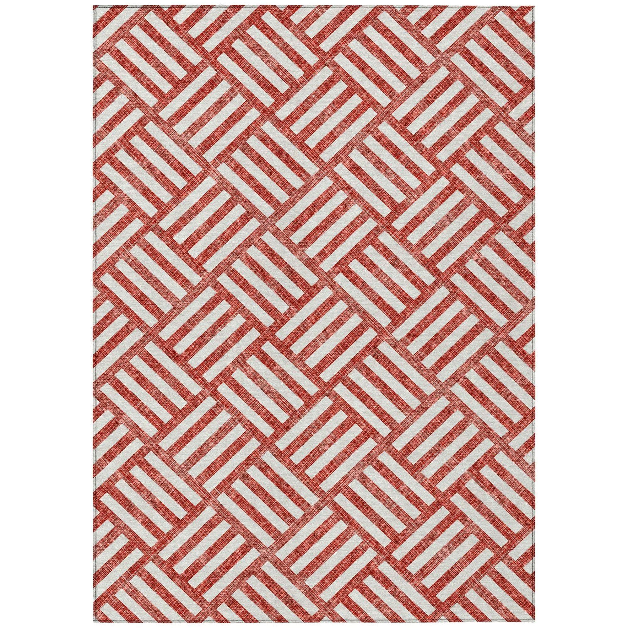 Machine Made ACN620 Red Rugs