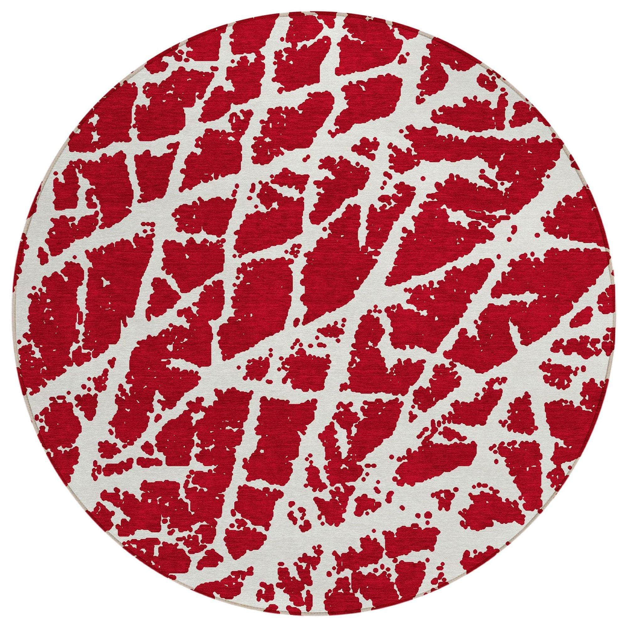 Machine Made ACN501 Red Rugs