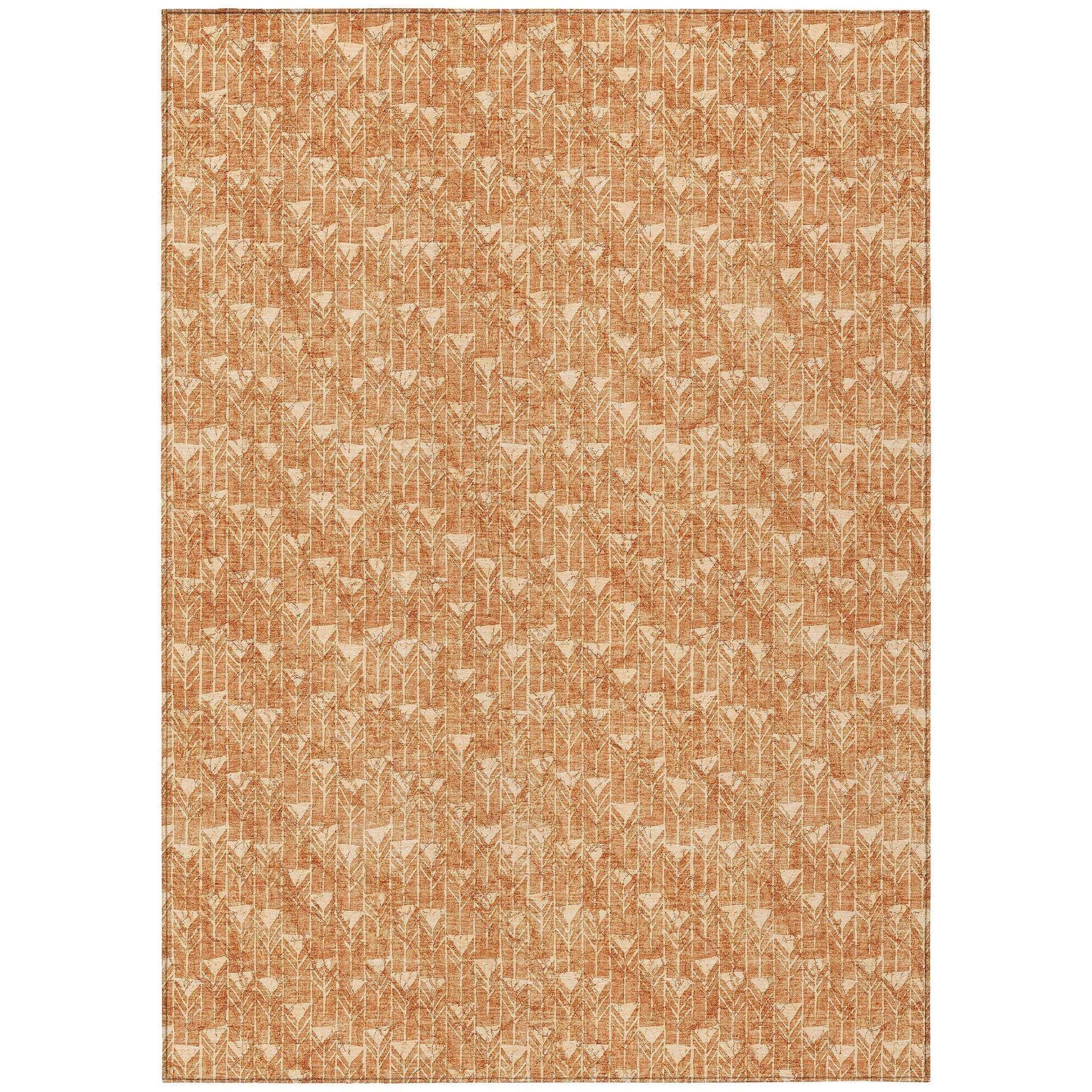 Machine Made ACN514 Salmon Orange Rugs