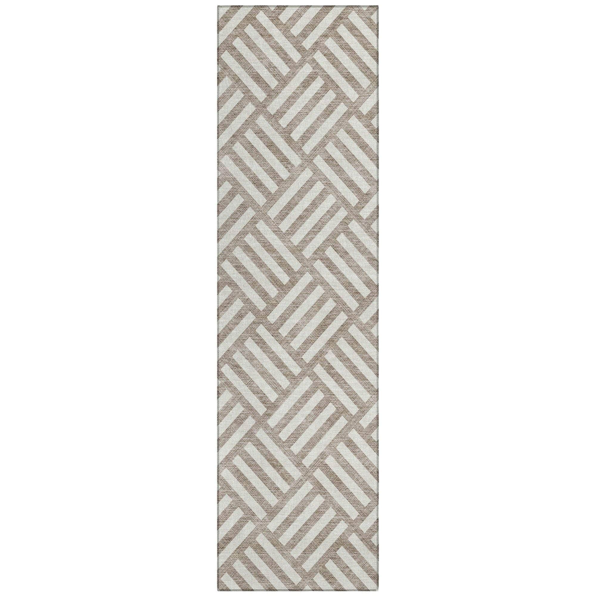Machine Made ACN620 Taupe Brown Rugs