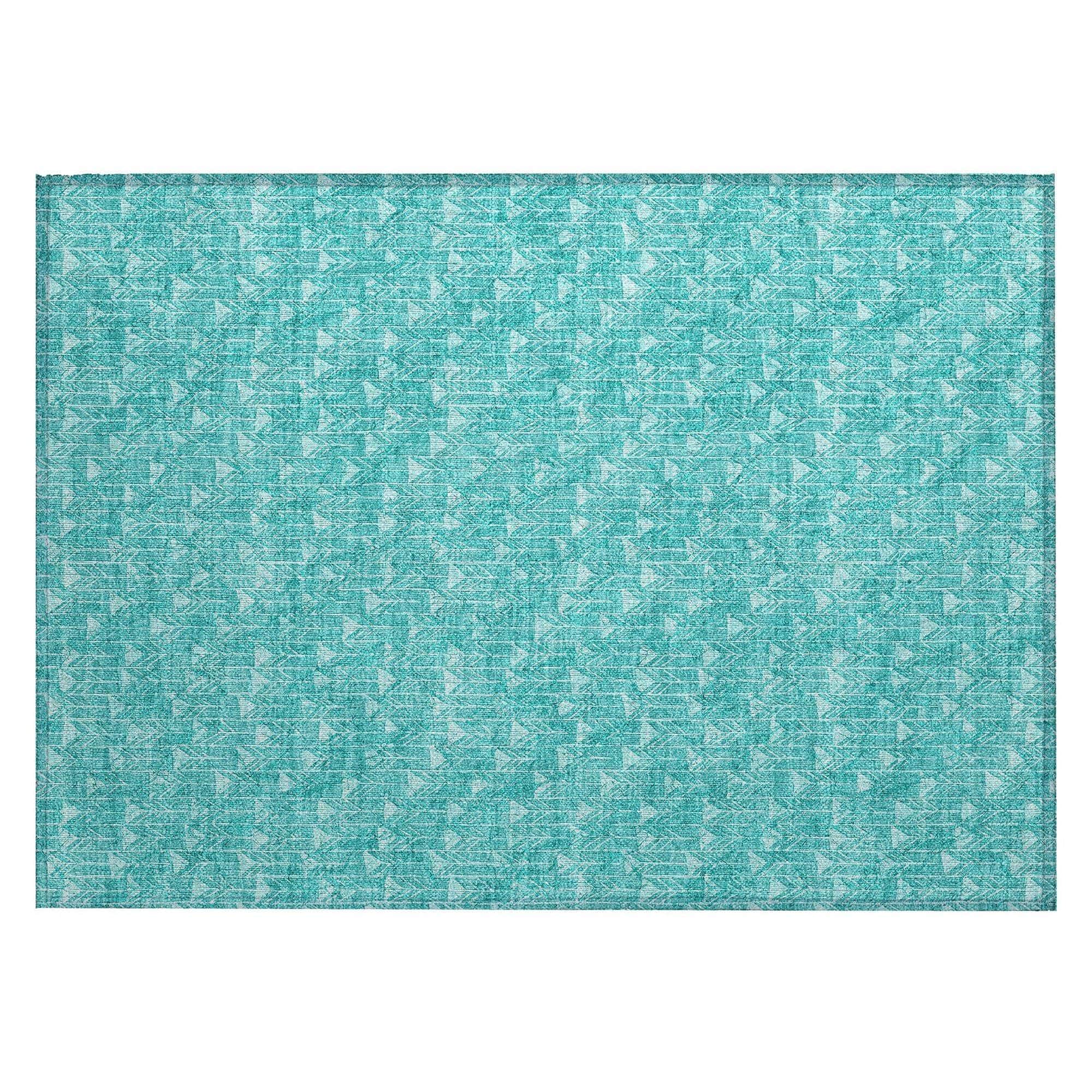 Machine Made ACN514 Teal Rugs