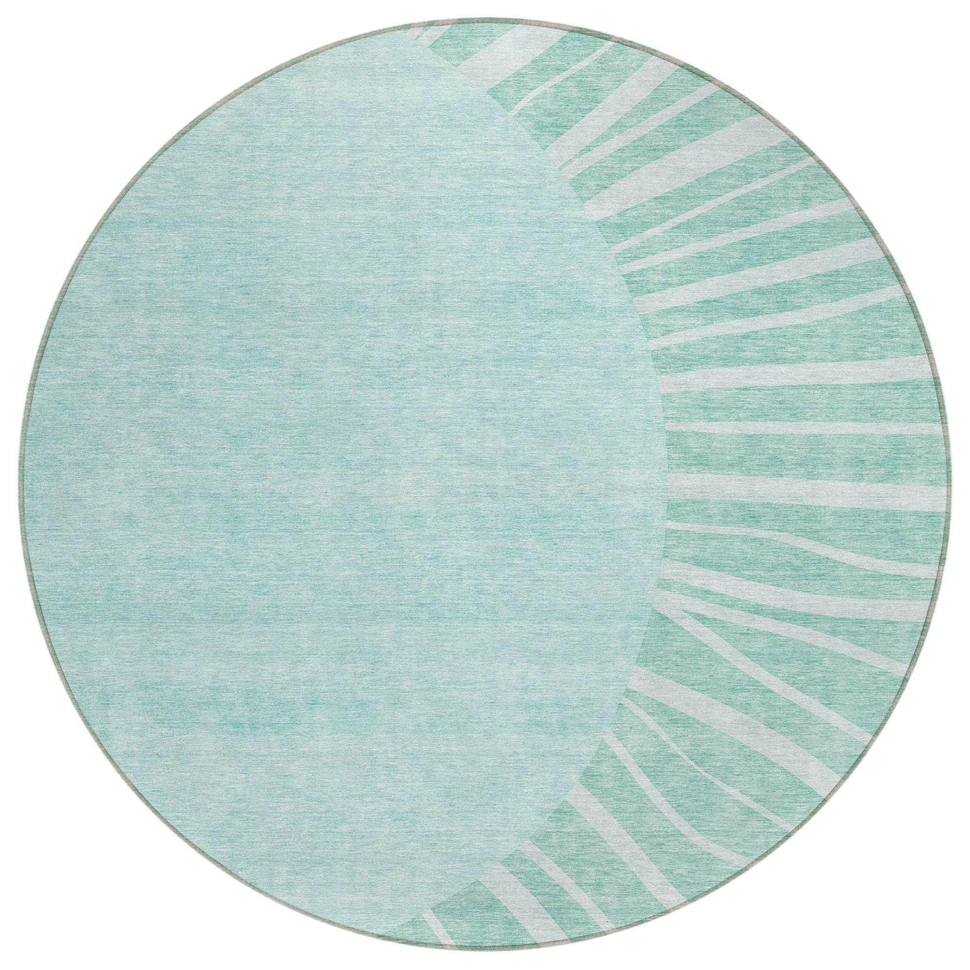 Machine Made ACN668 Teal Rugs