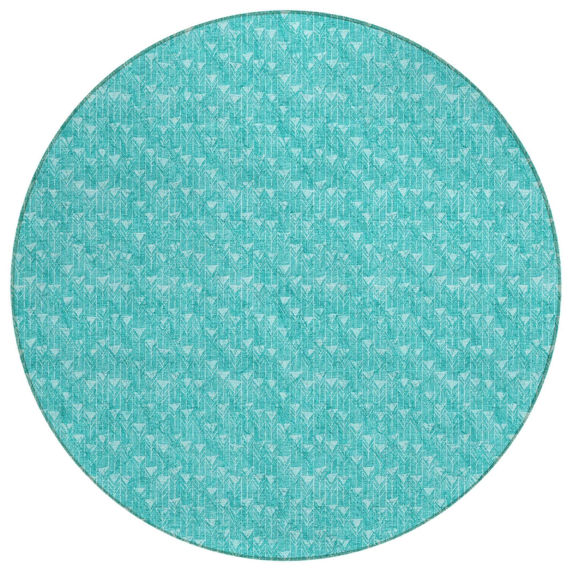 Machine Made ACN514 Teal Rugs