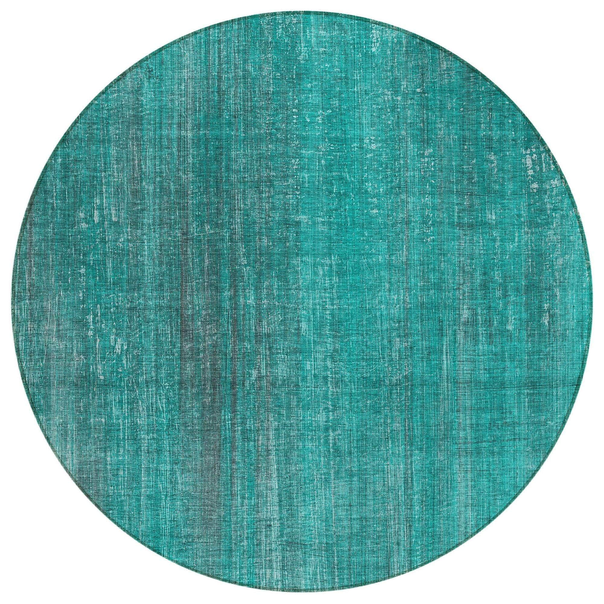 Machine Washable Teal Rug - Indoor / Outdoor - Kids / Pet Friendly Striped Print Rug