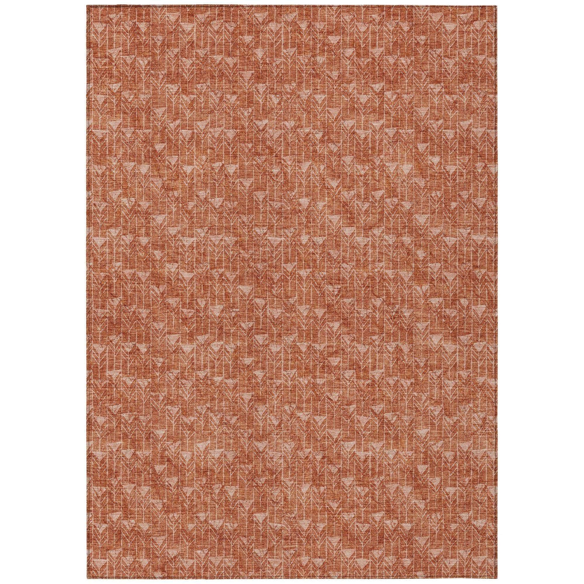 Machine Made ACN514 Terracotta Orange Rugs
