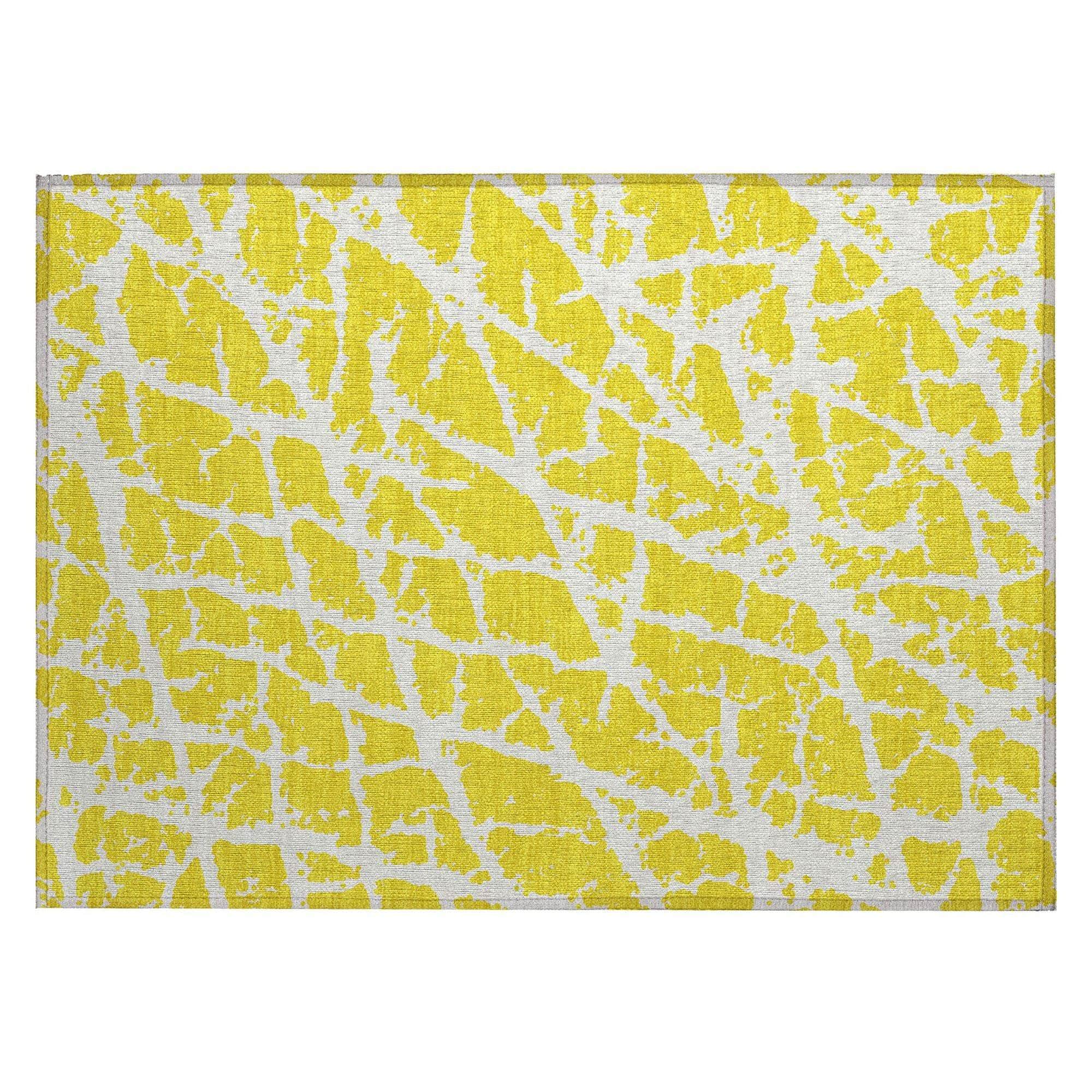 Machine Made ACN501 Yellow Gold Rugs