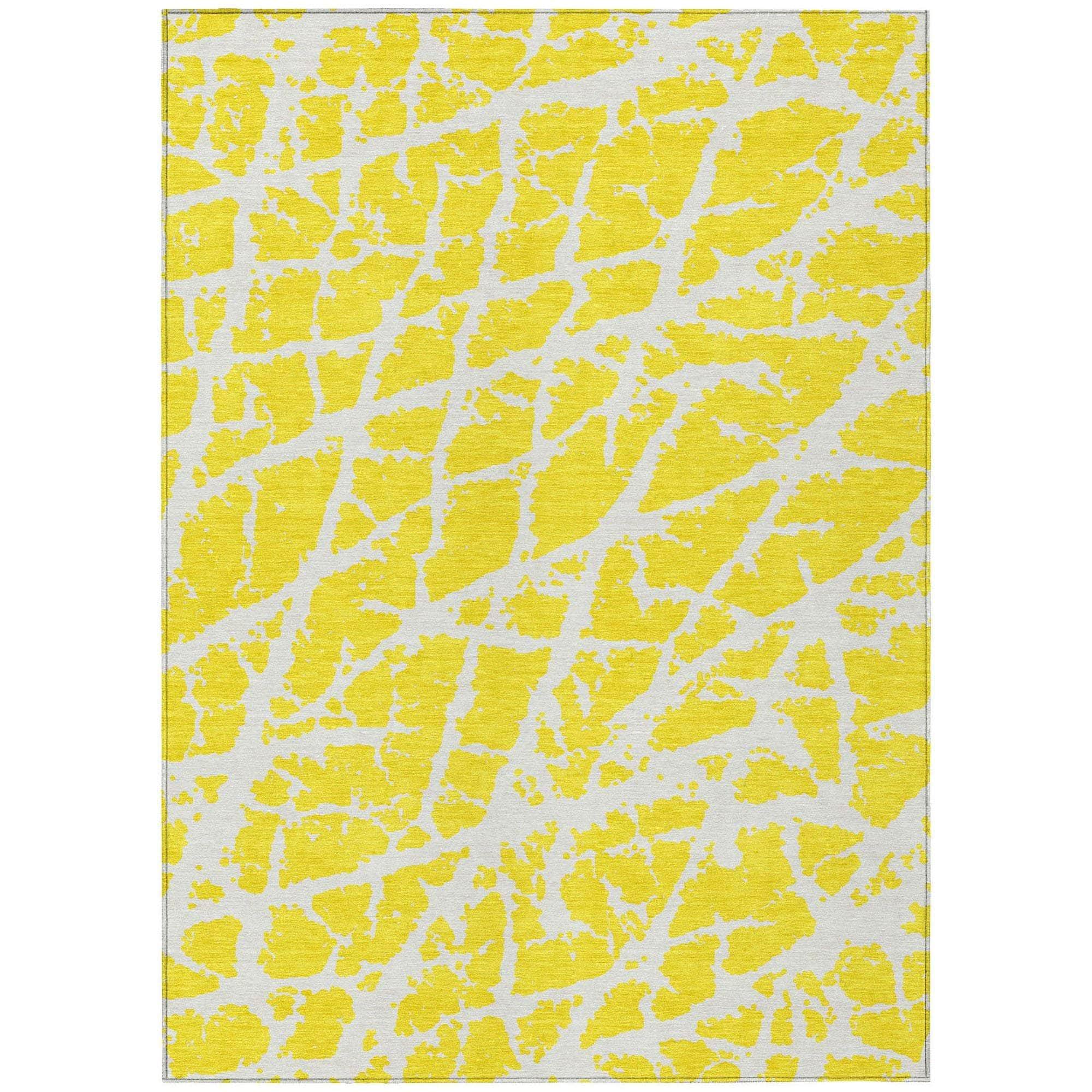 Machine Made ACN501 Yellow Gold Rugs