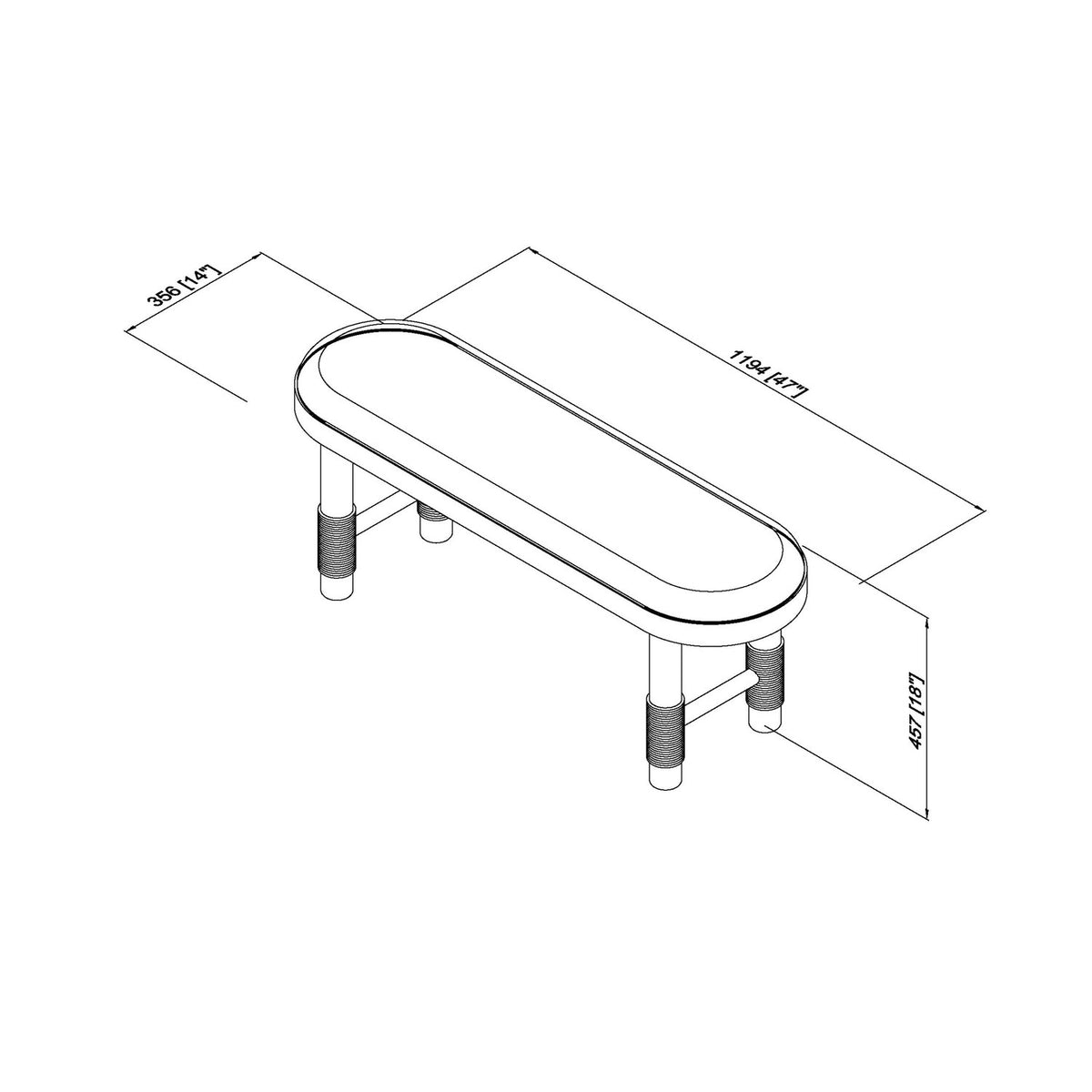 Esmarca Bench - linedrawing