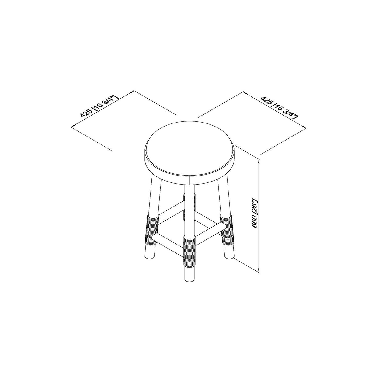 Esmarca Counter Stool - linedrawing