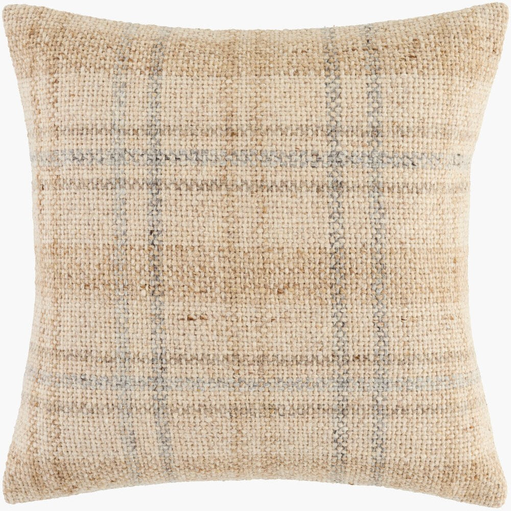 Ladera Woven Plaid Throw Pillow – Wheat - Square #_shape=Square
