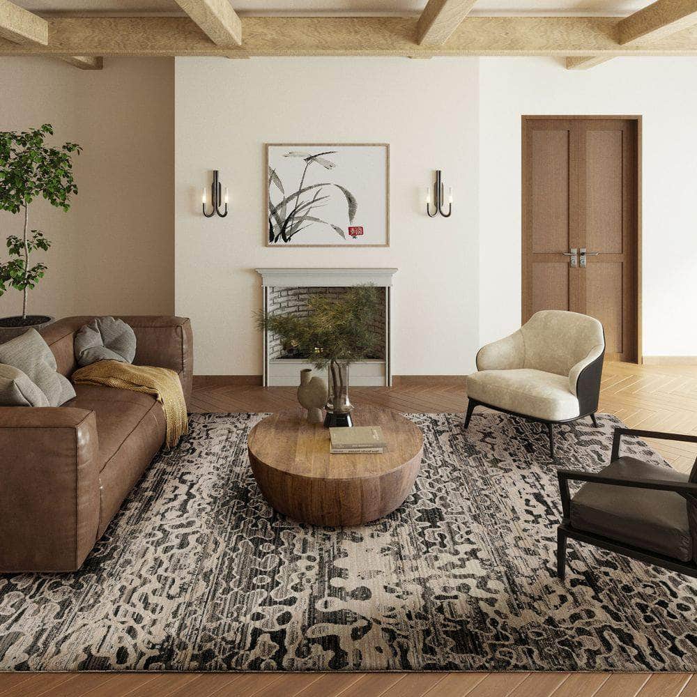 Denizi DZ6 Midnight Black Area Rug #color_midnight black