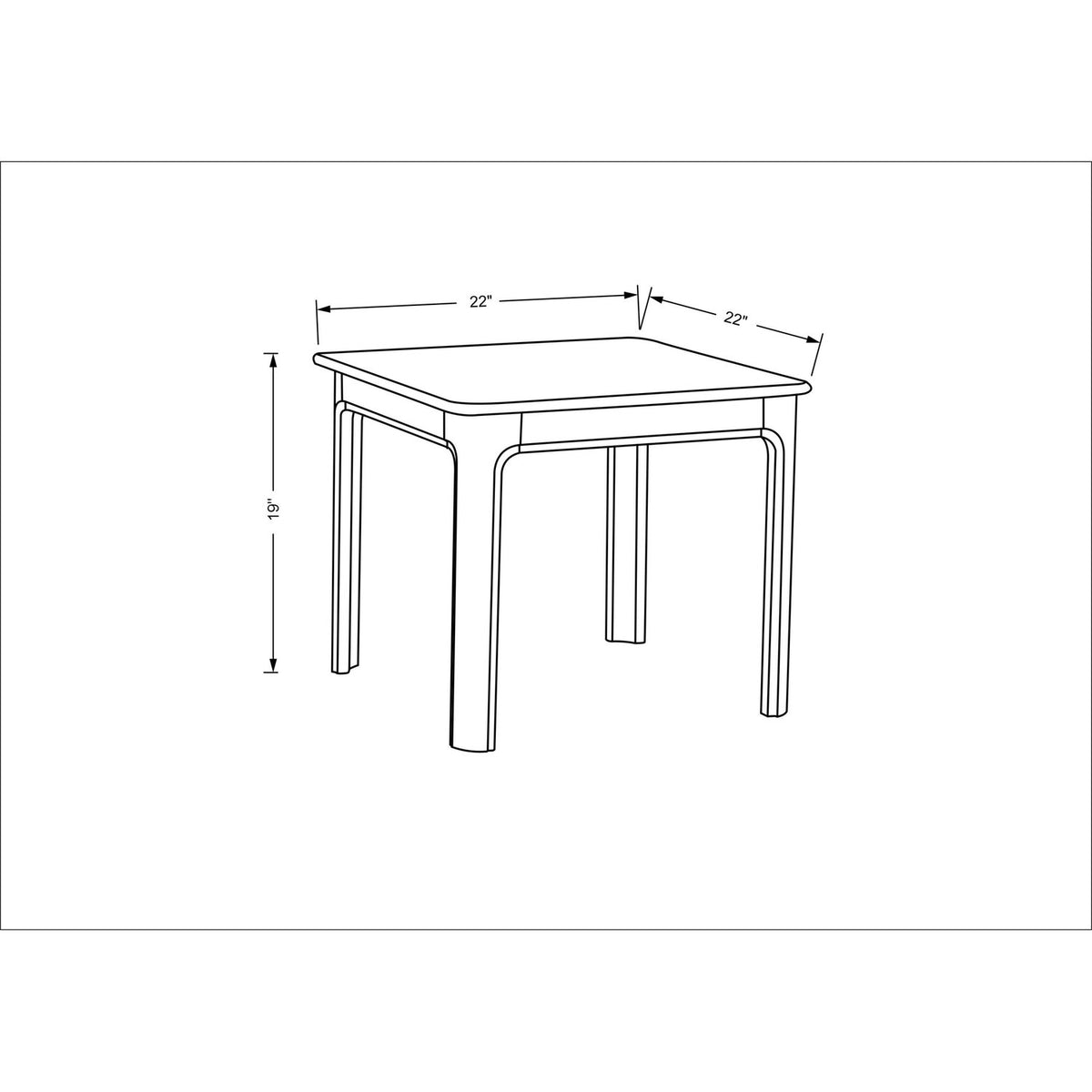 Blair End Table - linedrawing