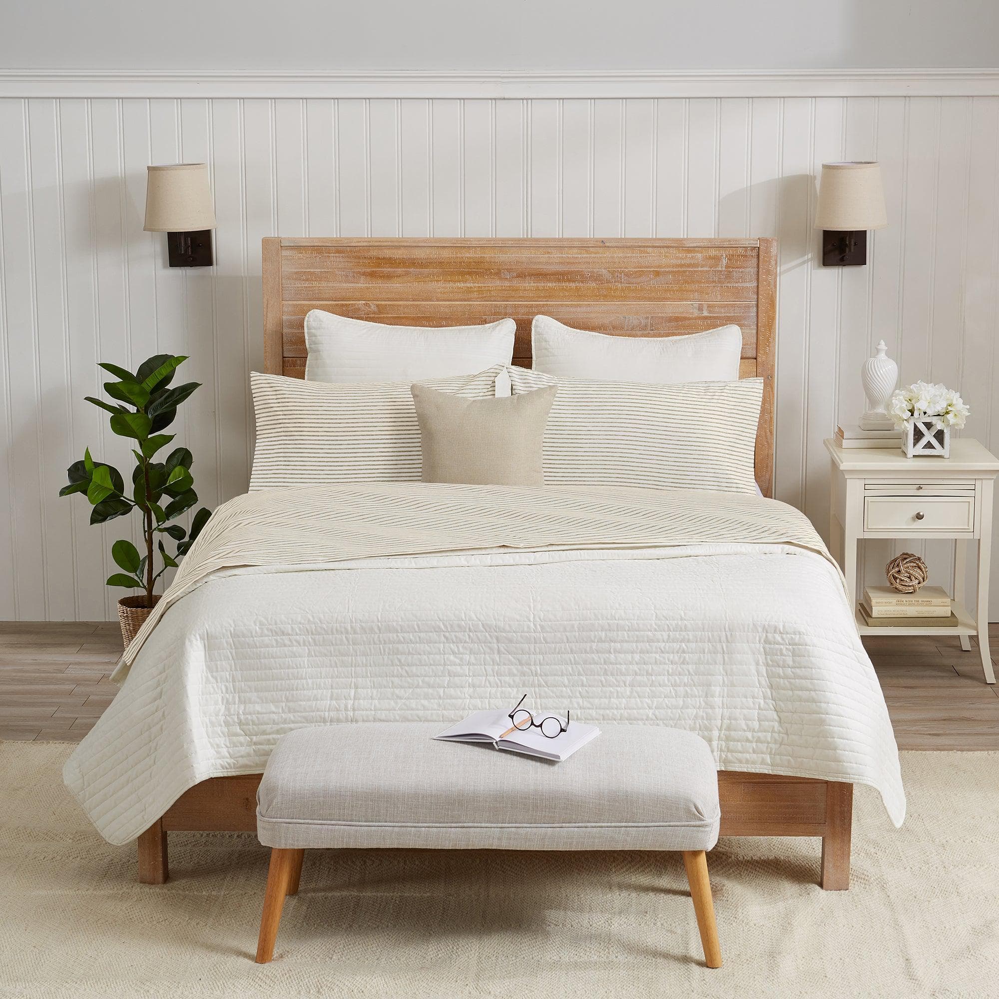 Striped Microfiber Sheet Set - Evette Collection