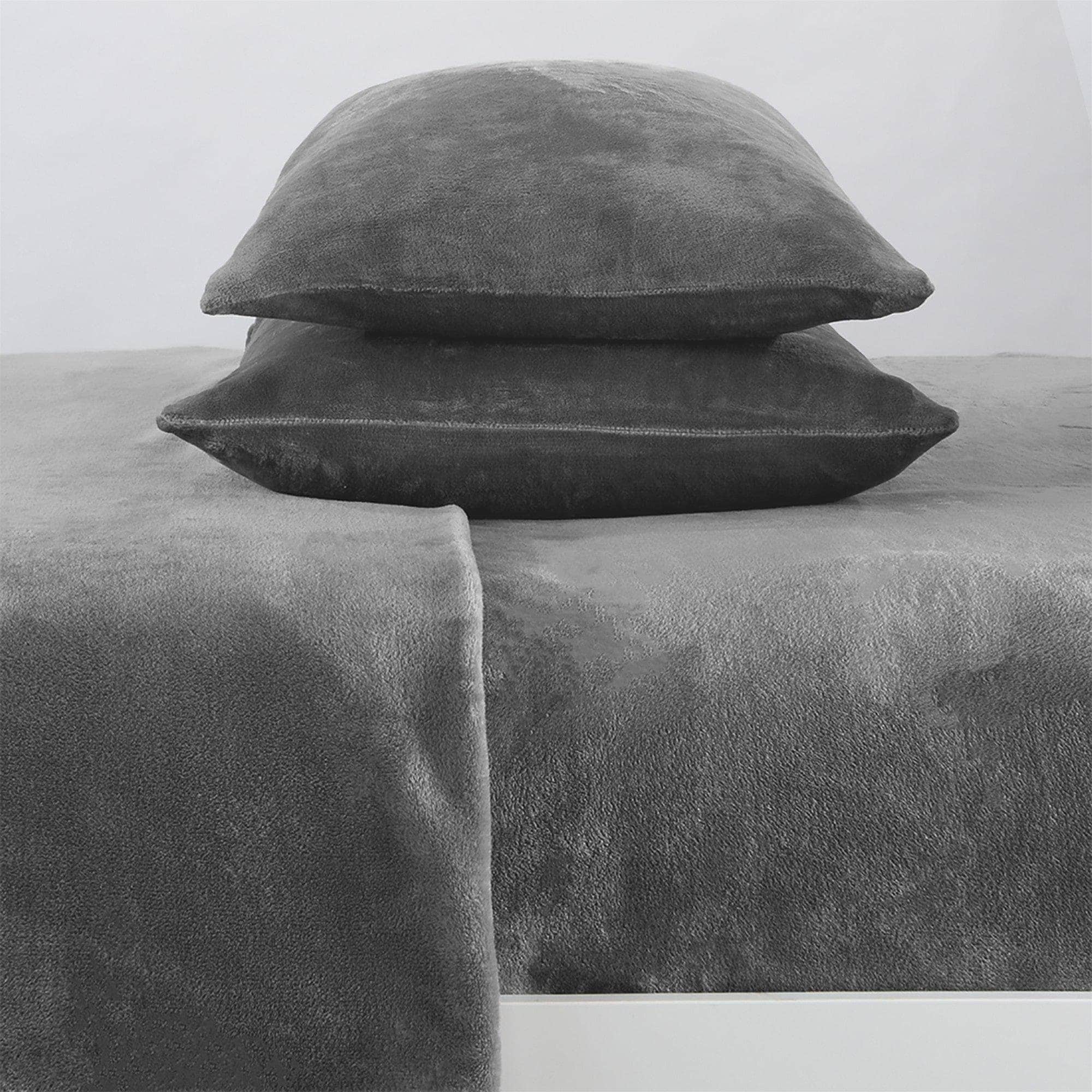 4-Piece Solid Plush Sheet - Velvet Luxe Collection