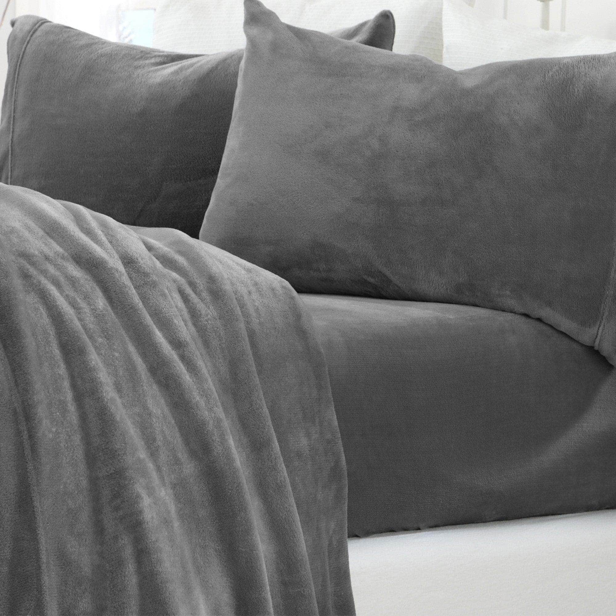 4-Piece Solid Plush Sheet - Velvet Luxe Collection