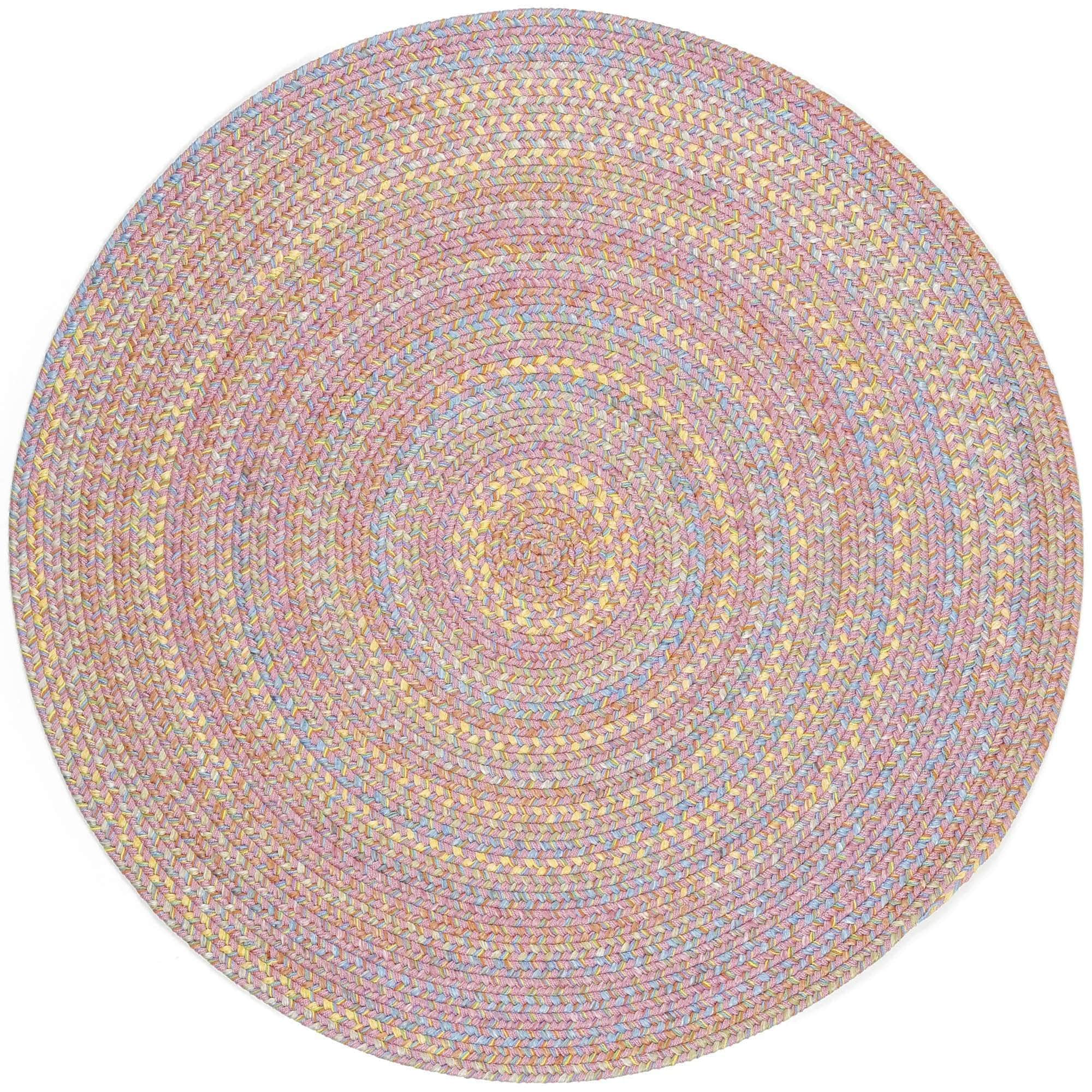 Hipster Kids and Playroom Braided Rug -Pink Multi