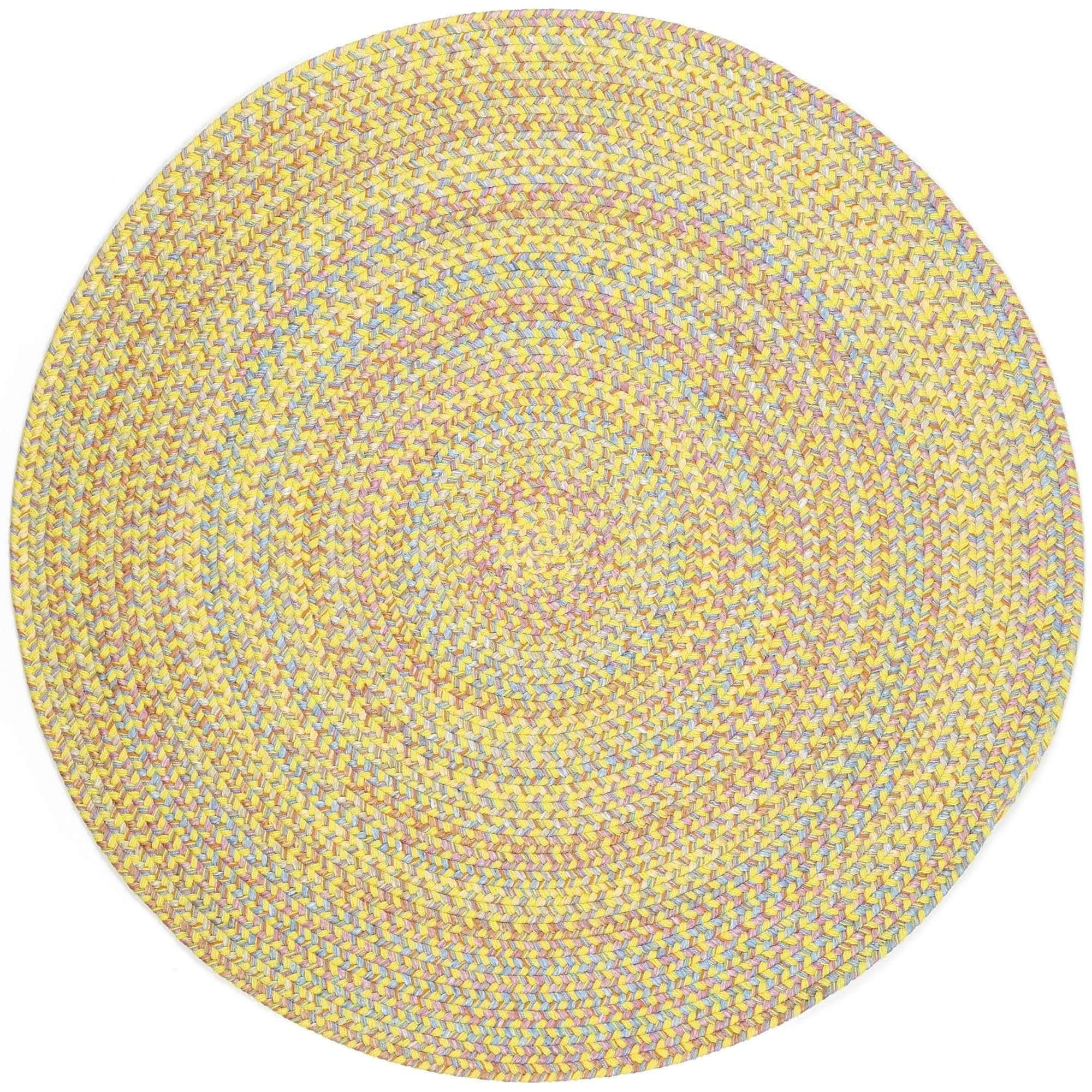 Hipster Kids and Playroom Braided Rug -Yellow Multi