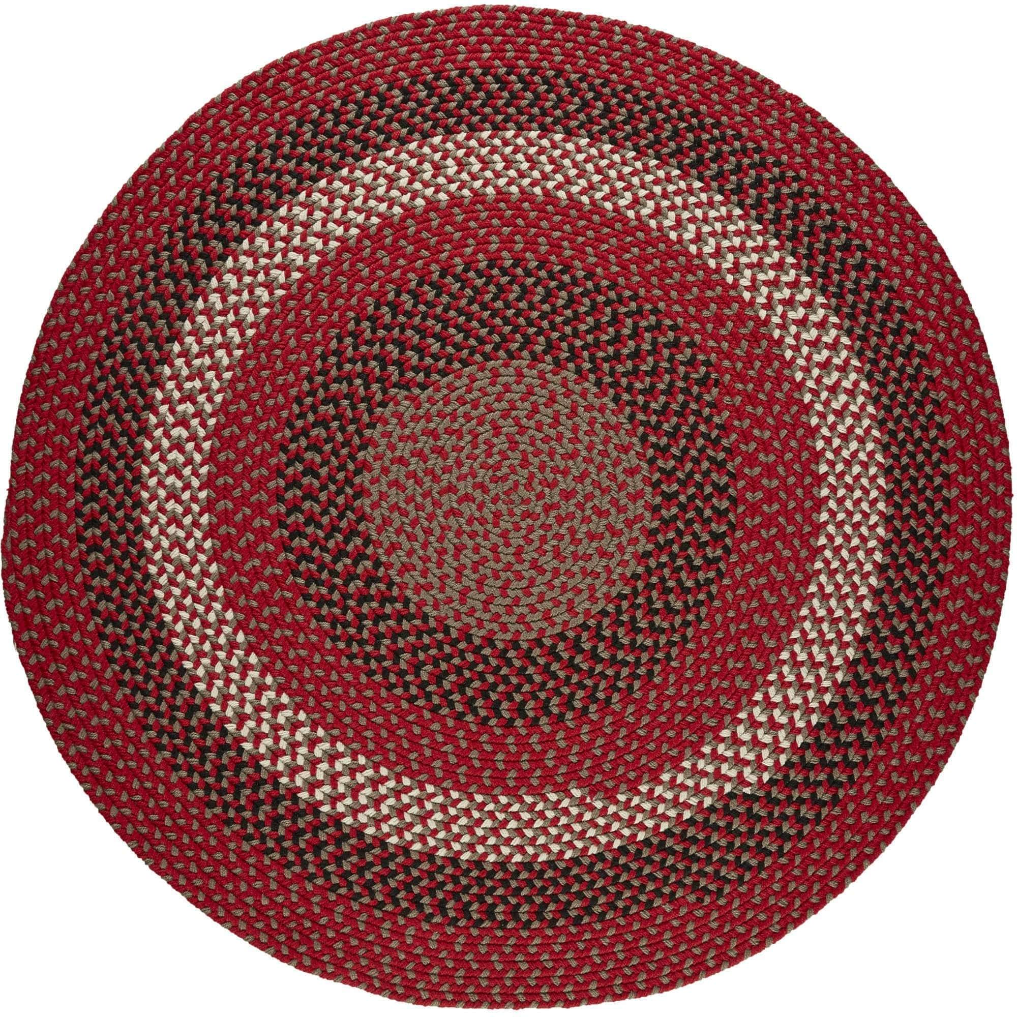 Homespun Kitchen Easy Clean Braided Rug -Red Brick
