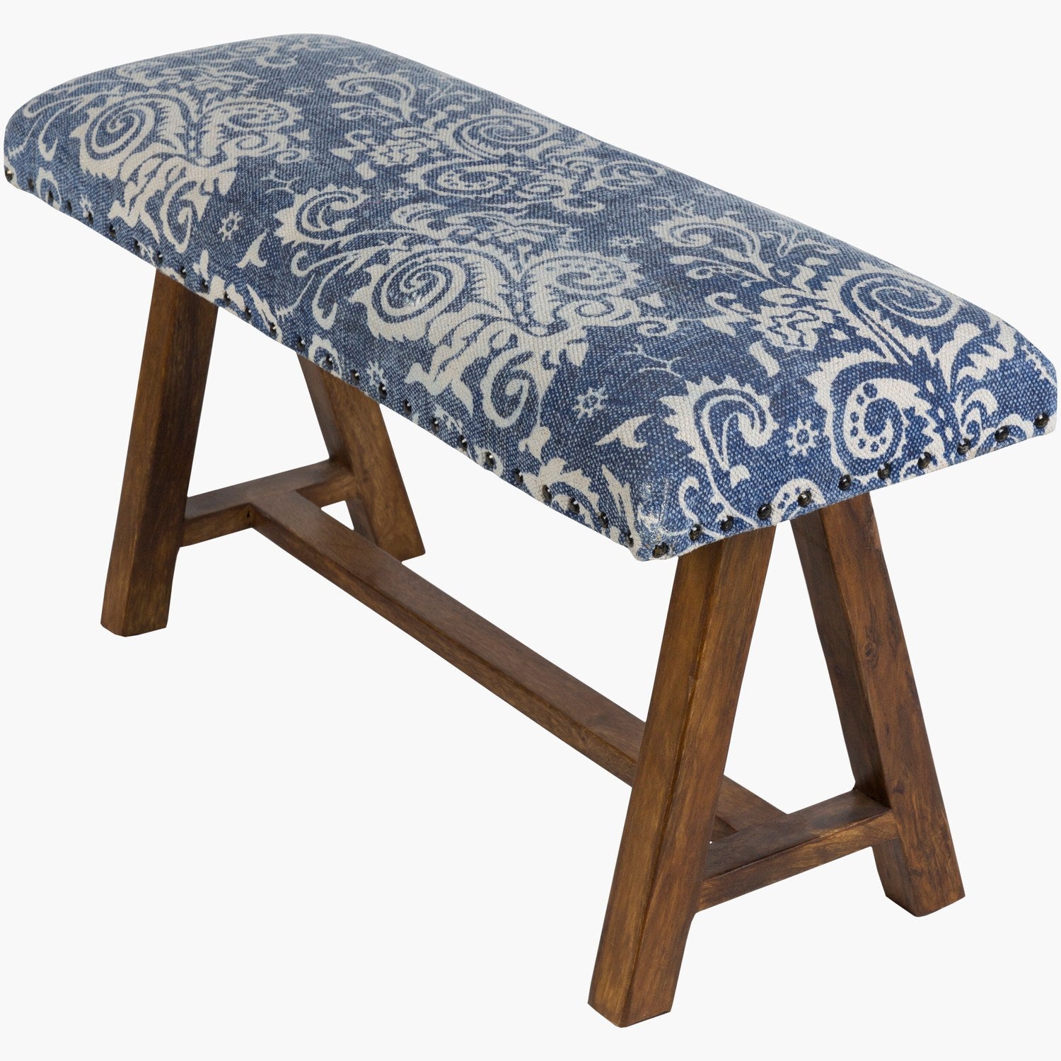 Kanpur Bench in Blue & Off-White