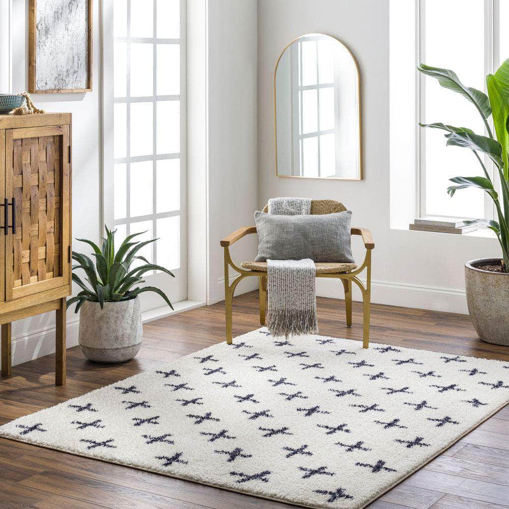 Machine Woven LKK-2303 Ivory, Black Rugs #color_ivory, black