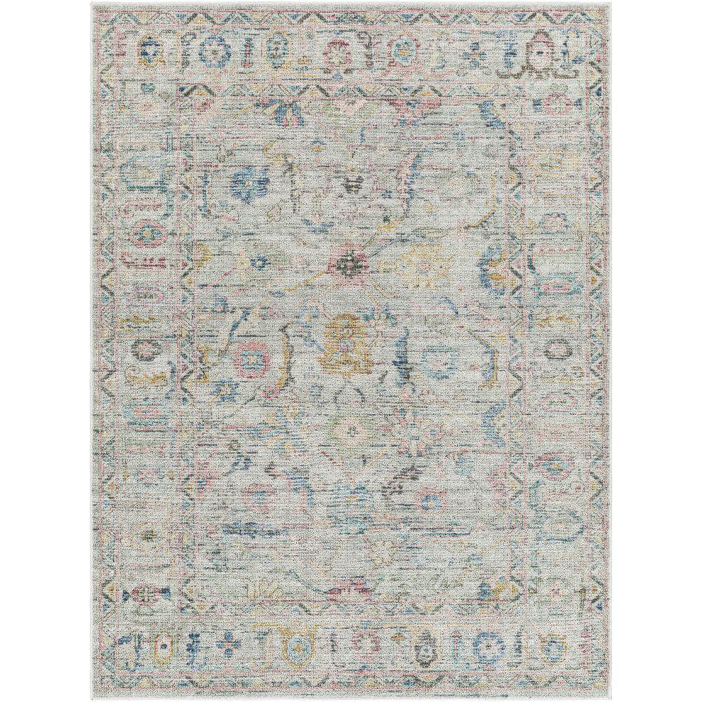 Machine Woven CAH-2304 Slate, Rose Rugs #color_slate, rose