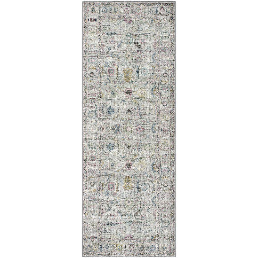 Machine Woven CAH-2304 Slate, Rose Rugs #color_slate, rose