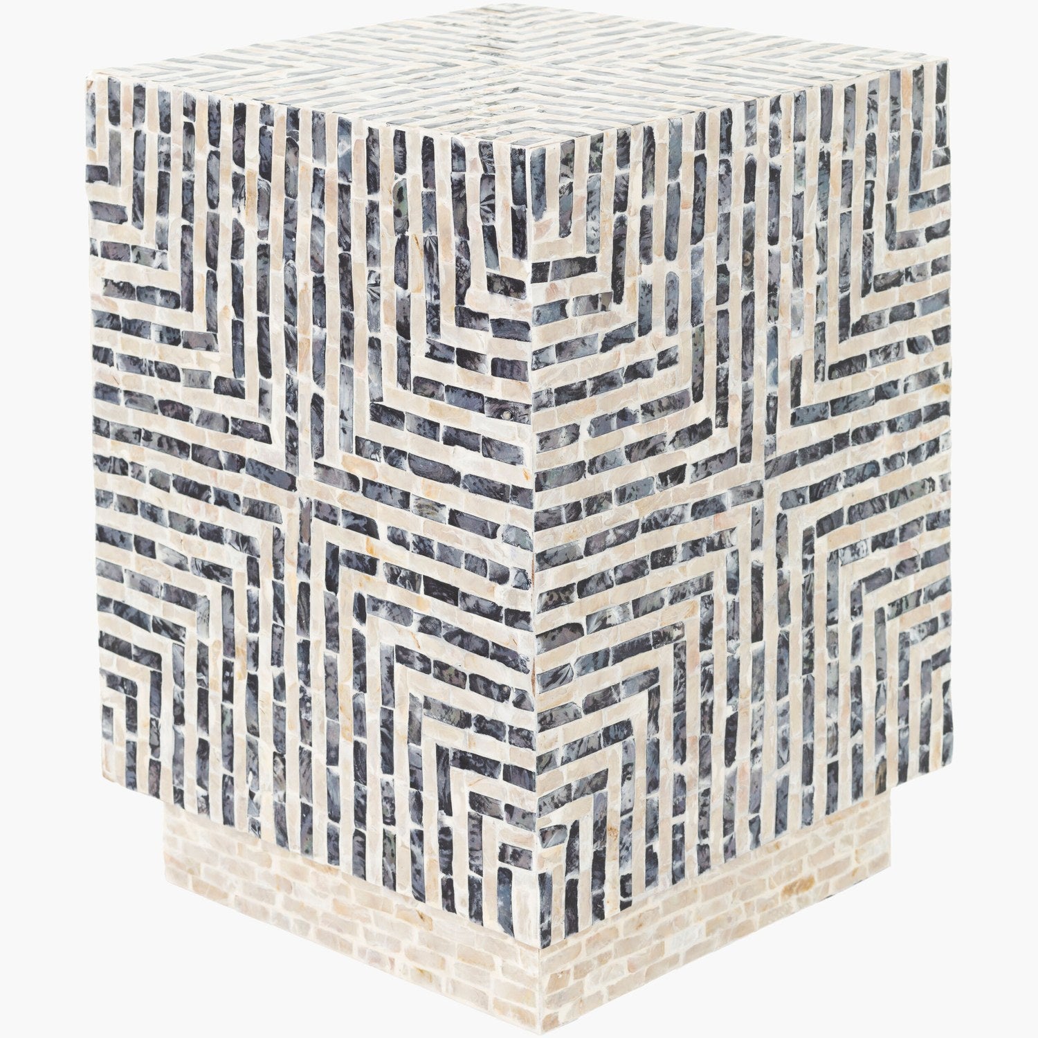 Lharysa End Table in Black & Cream