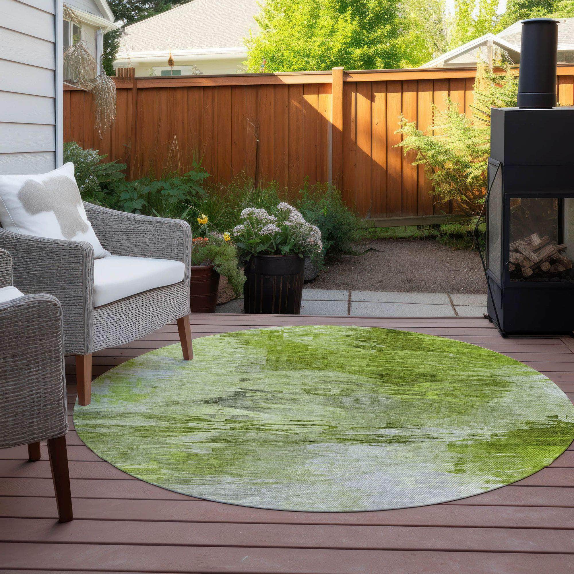 Machine Made ACN595 Aloe Green Rugs