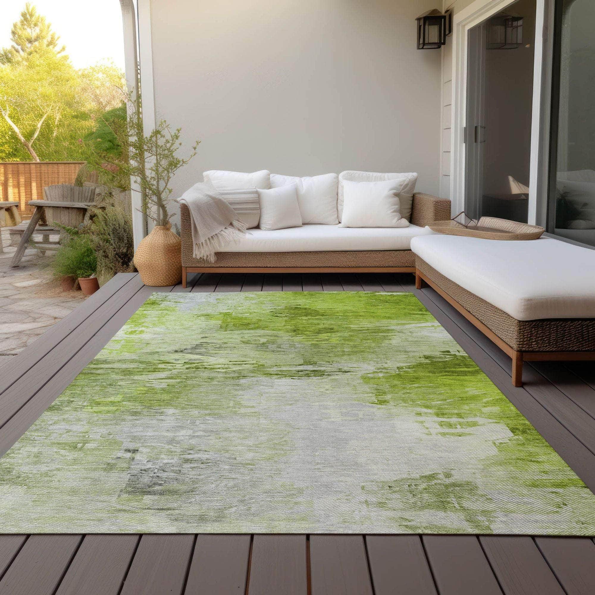 Machine Made ACN595 Aloe Green Rugs