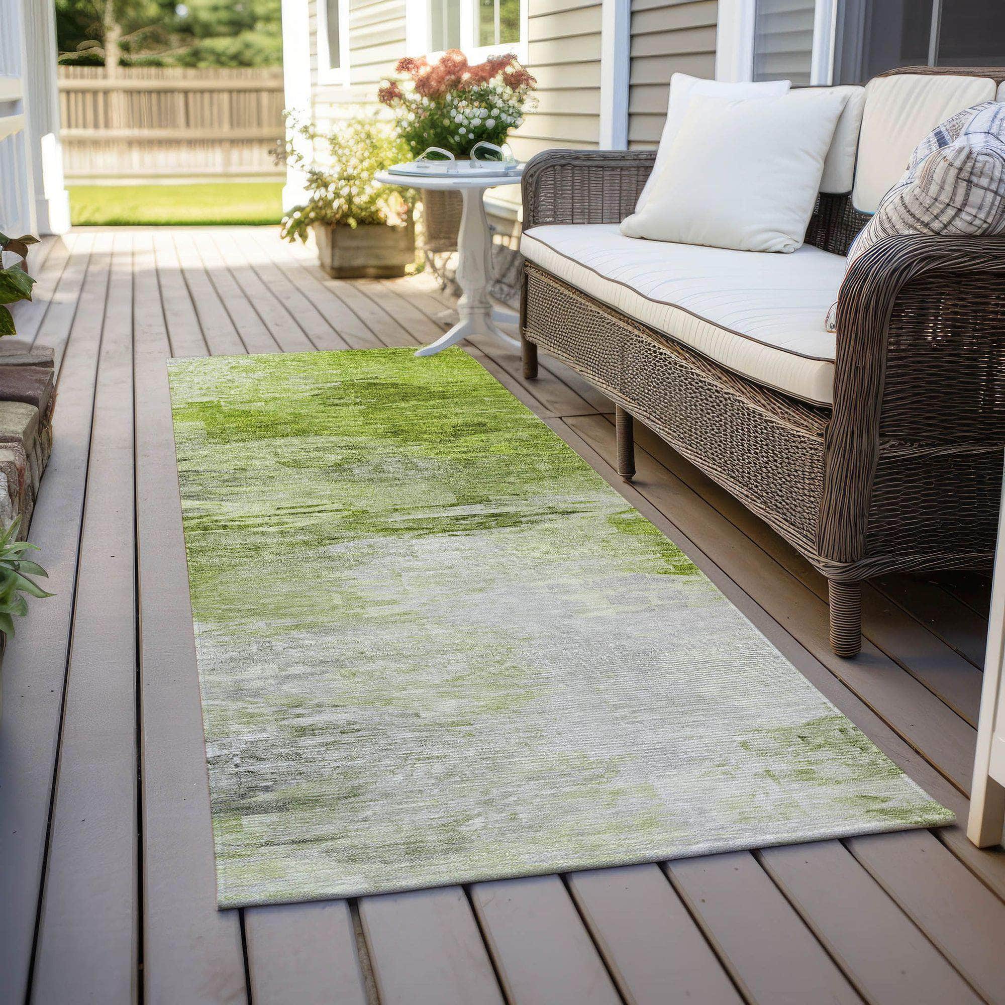 Machine Made ACN595 Aloe Green Rugs