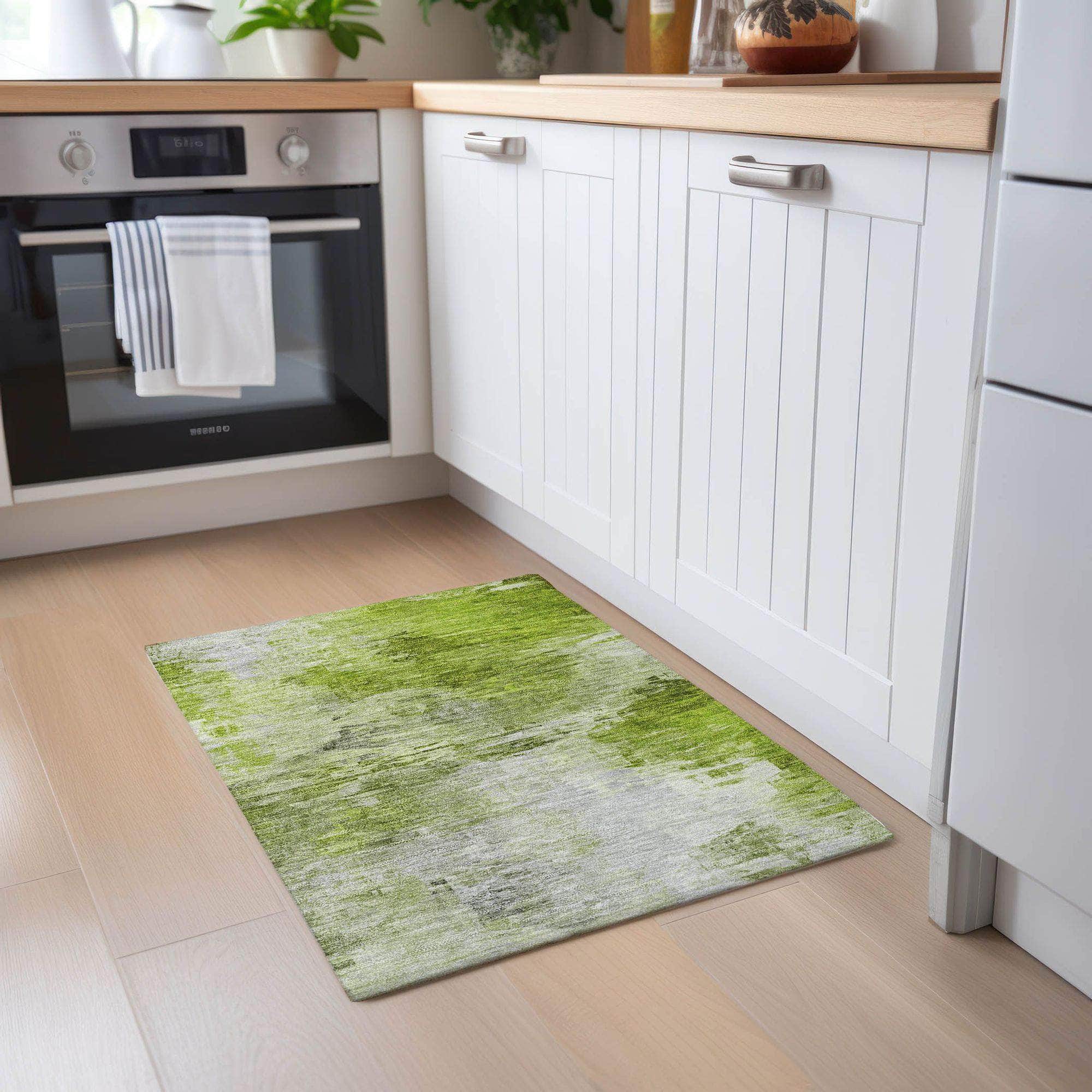 Machine Made ACN595 Aloe Green Rugs