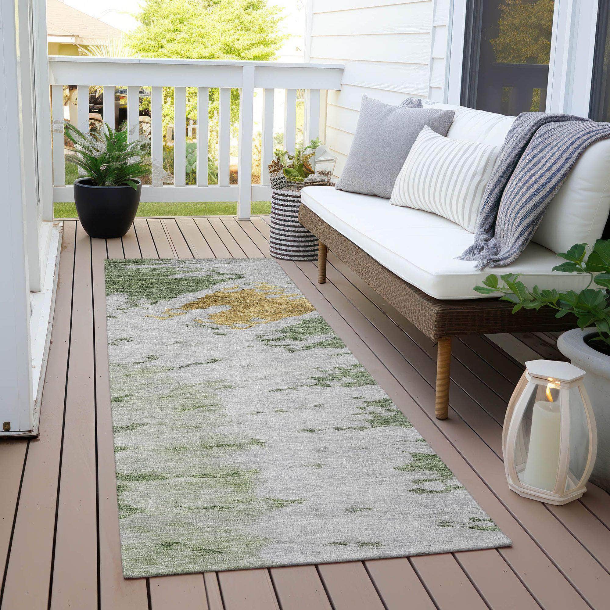 Machine Made ACN614 Aloe Green Rugs