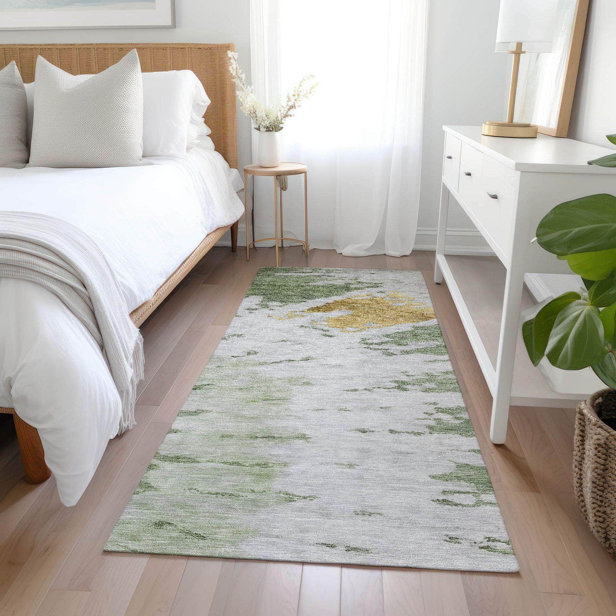 Machine Made ACN614 Aloe Green Rugs