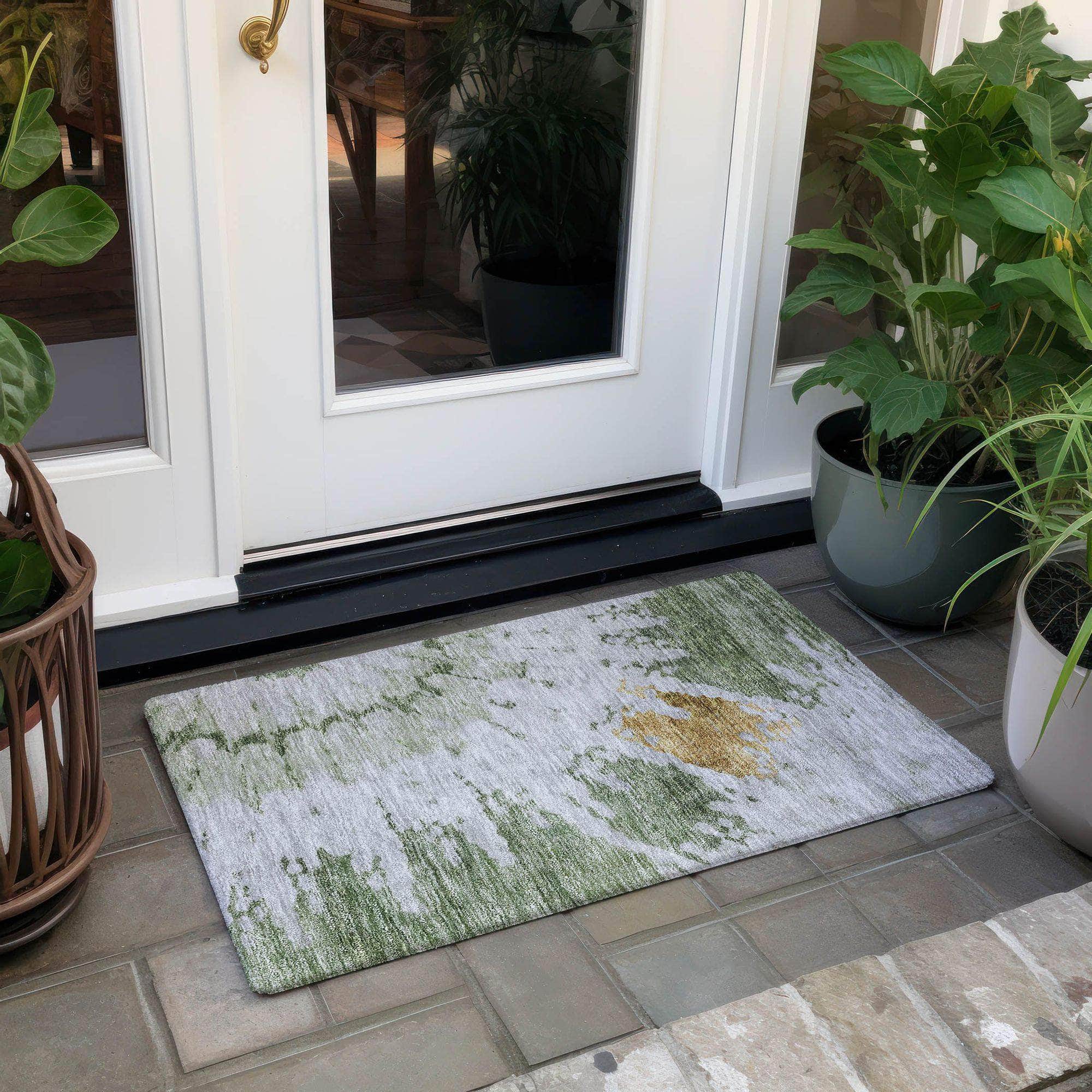 Machine Made ACN614 Aloe Green Rugs