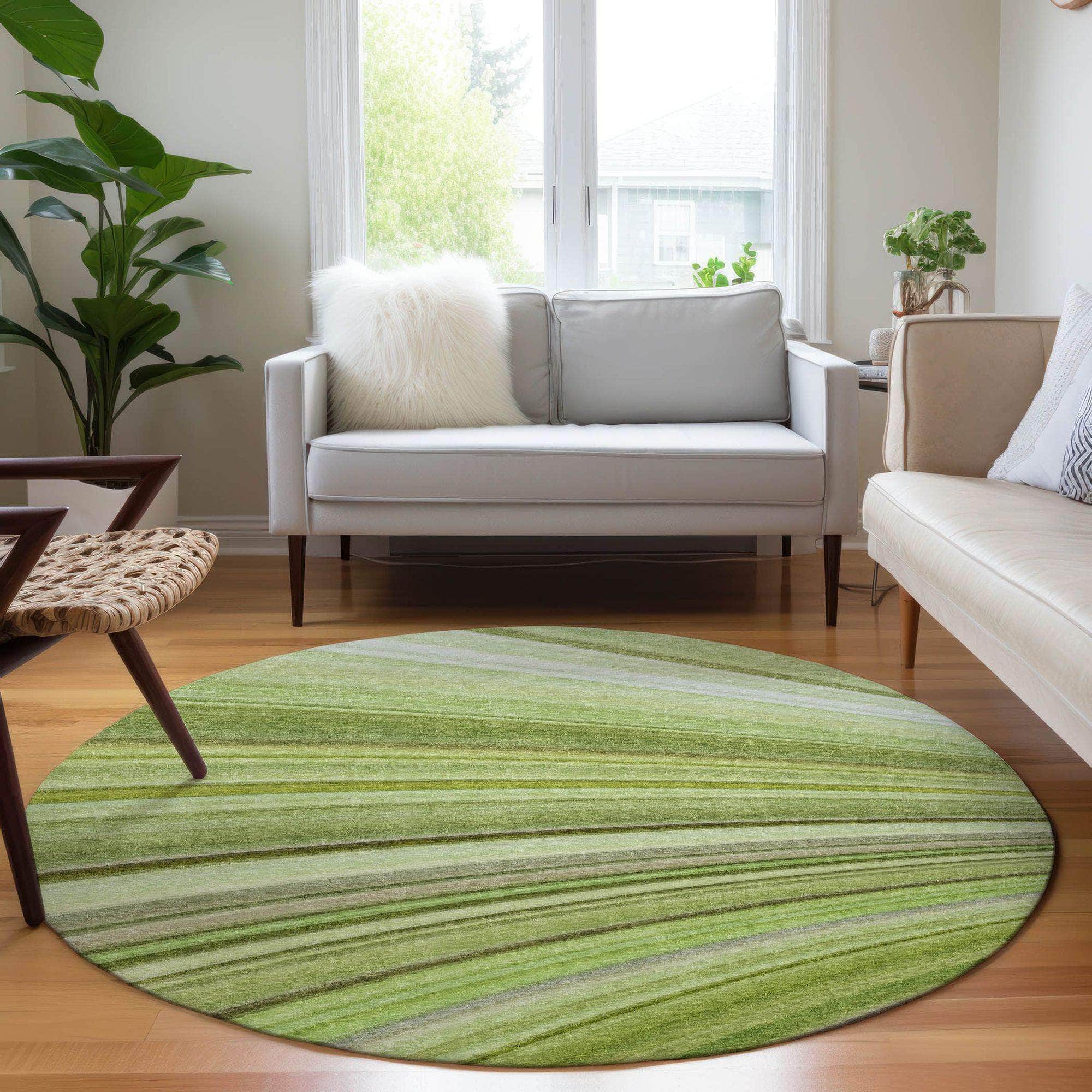Machine Made ACN585 Aloe Green Rugs