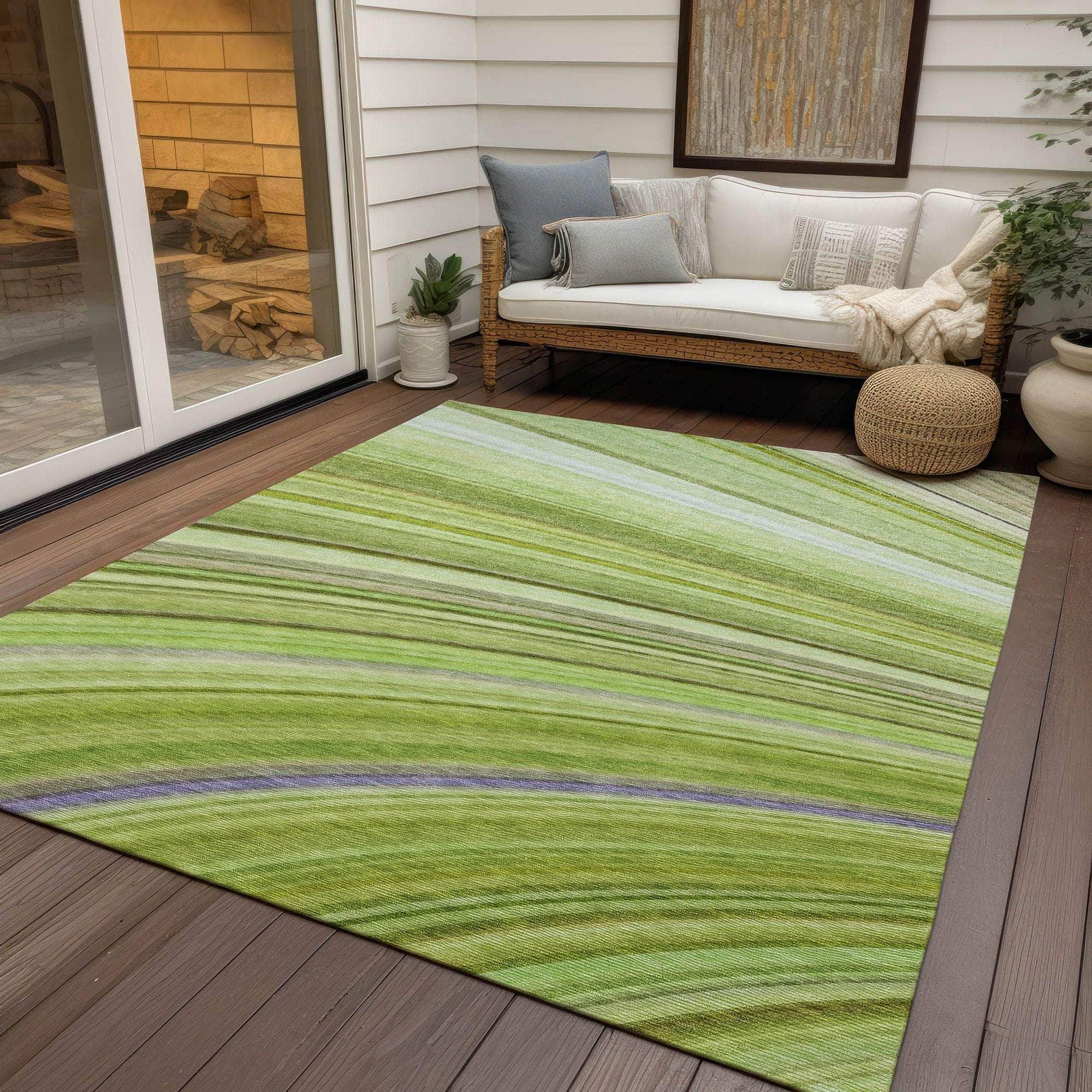 Machine Made ACN585 Aloe Green Rugs